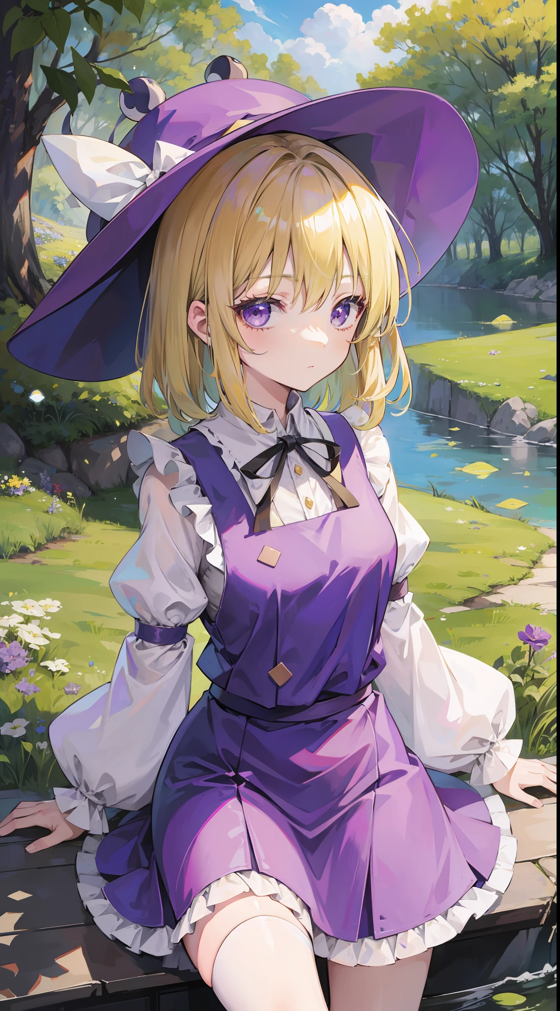 Moriya Suwako,Touhou project,blonde,Purple skirt