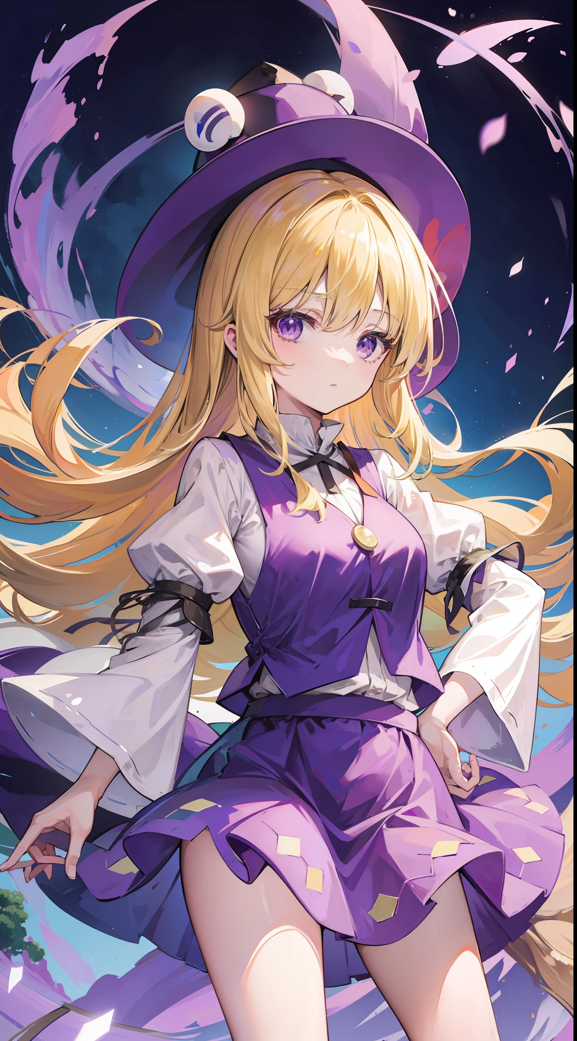 Moriya Suwako,Touhou project,blonde,Purple skirt