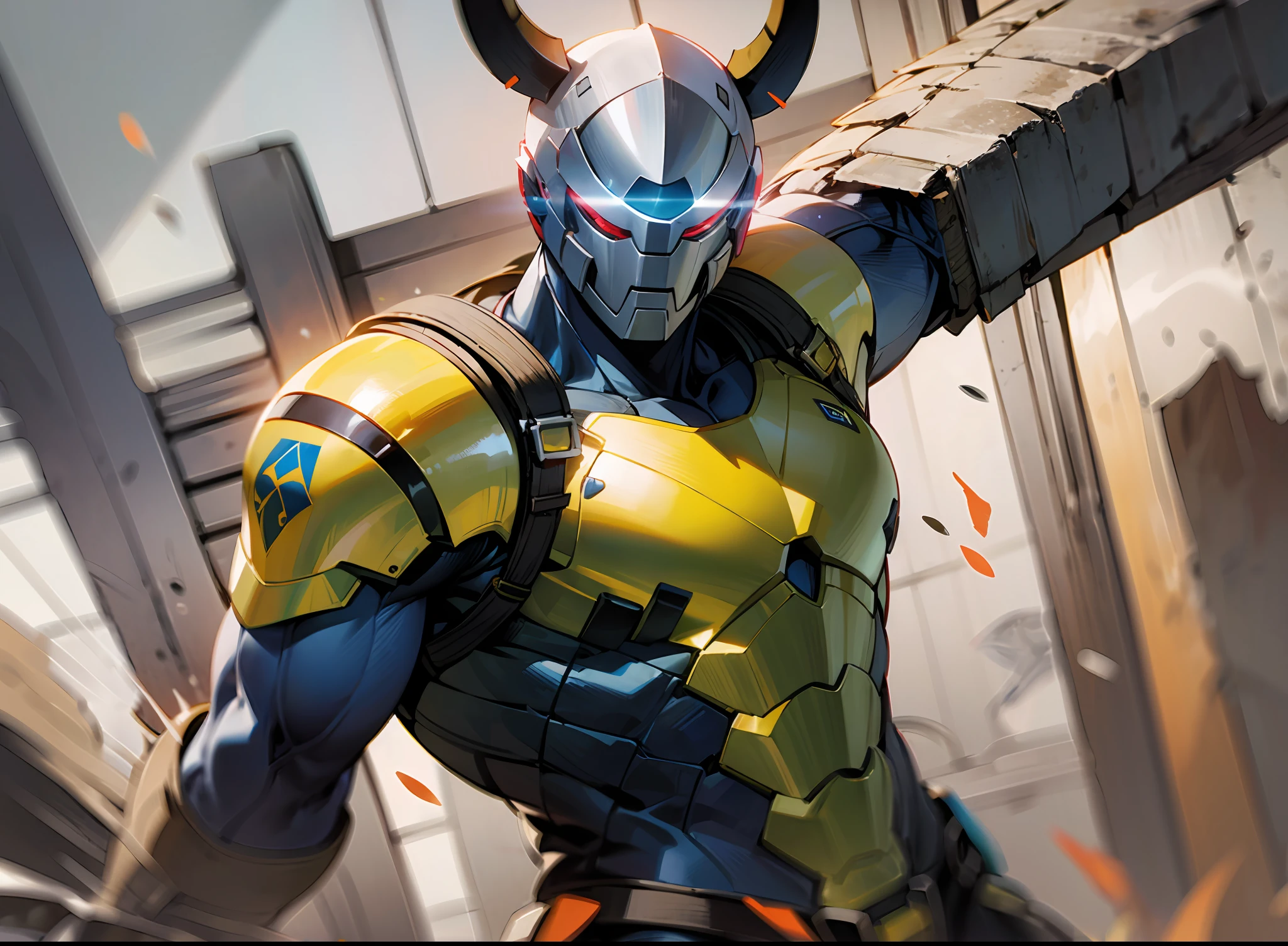 Wolverine com armadura do homem de ferro com cores do Brasil 8k, uhd, luz intensa --auto --s2