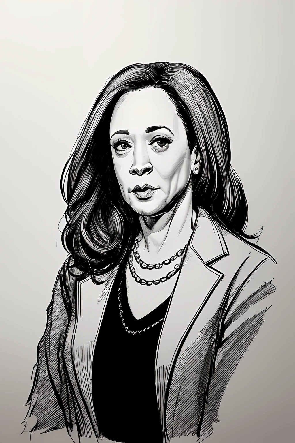 estilo single line art, kamala Harris