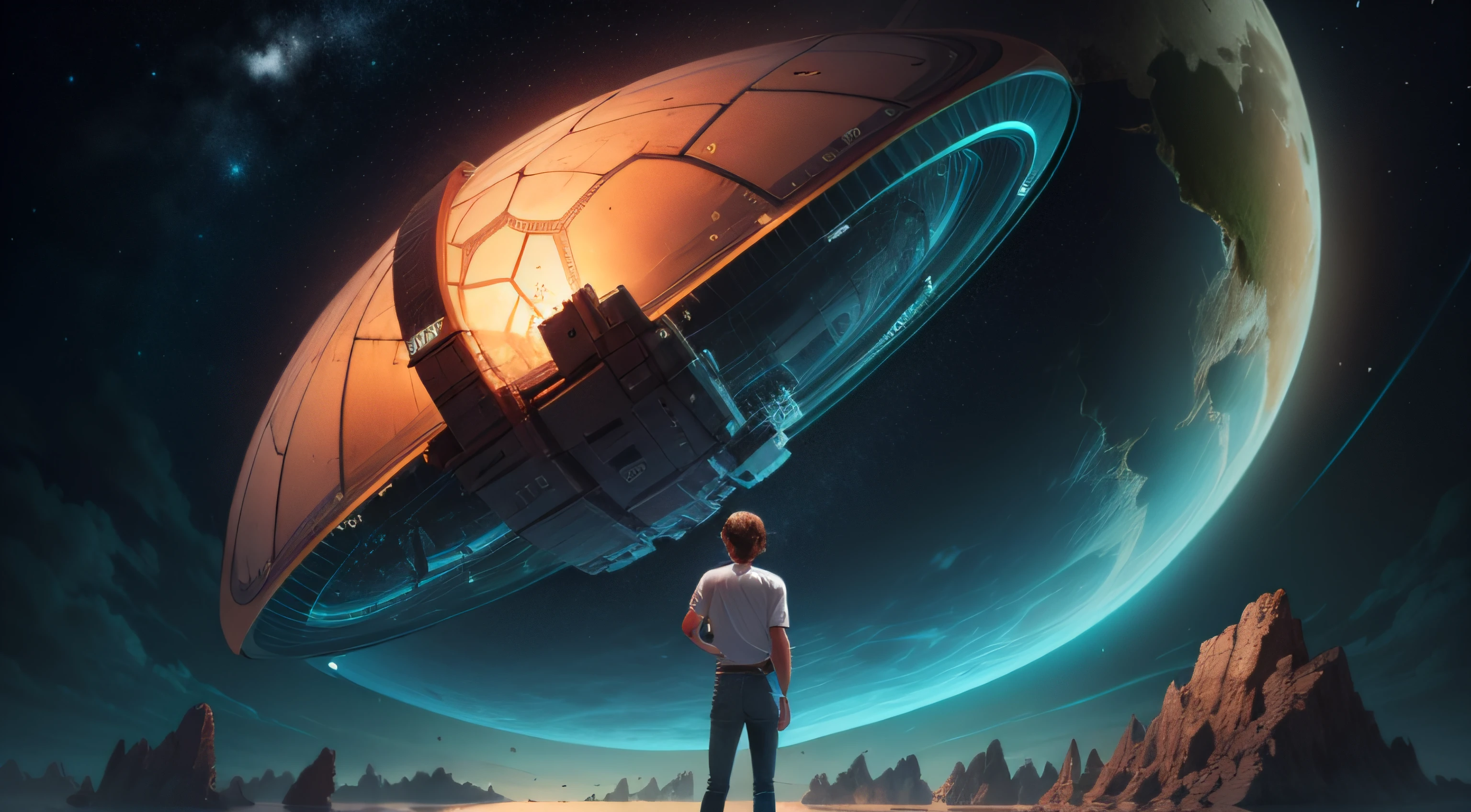 Thought explorers, smart person with big brain in search of knowledge
