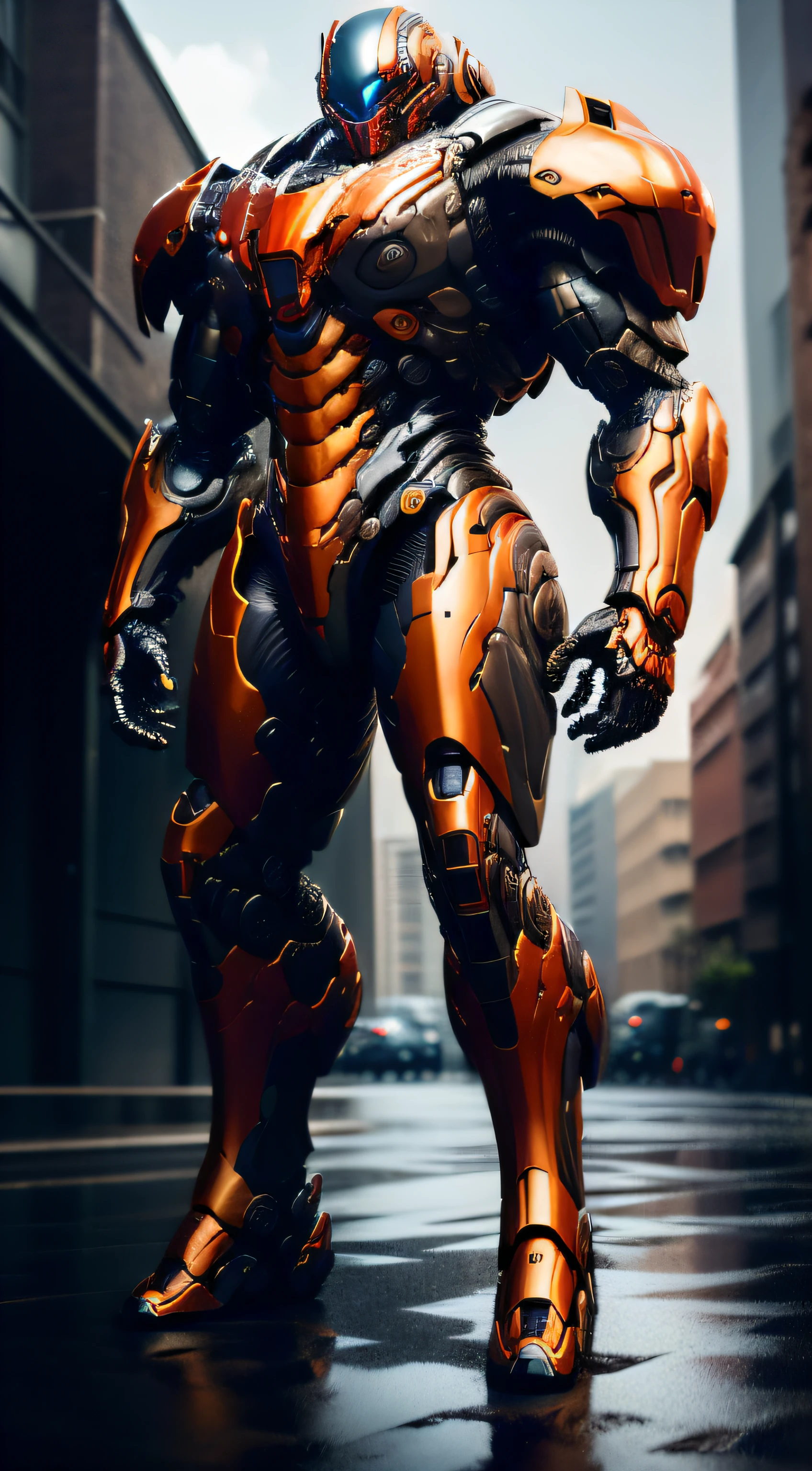 ((Best quality)), ((masterpiece)), (detailed:1.4), 3D, an image of 1 beautiful cyberpunk Mech, fit in frame, full body portrait, a very detailed costume for an armored Mech, standing at a distance, on edge of a cliff, in gold, red and vantablack, in the style of artgerm, dark teal and crimson, realistic sculptures, mecha anime, liquid metal, vibrant metallic finish, shot on 70mm, nature ennui capturer, studio lighting, frontal and rim lighting, vray, White balance, 8K RAW, standing in rain soaked street