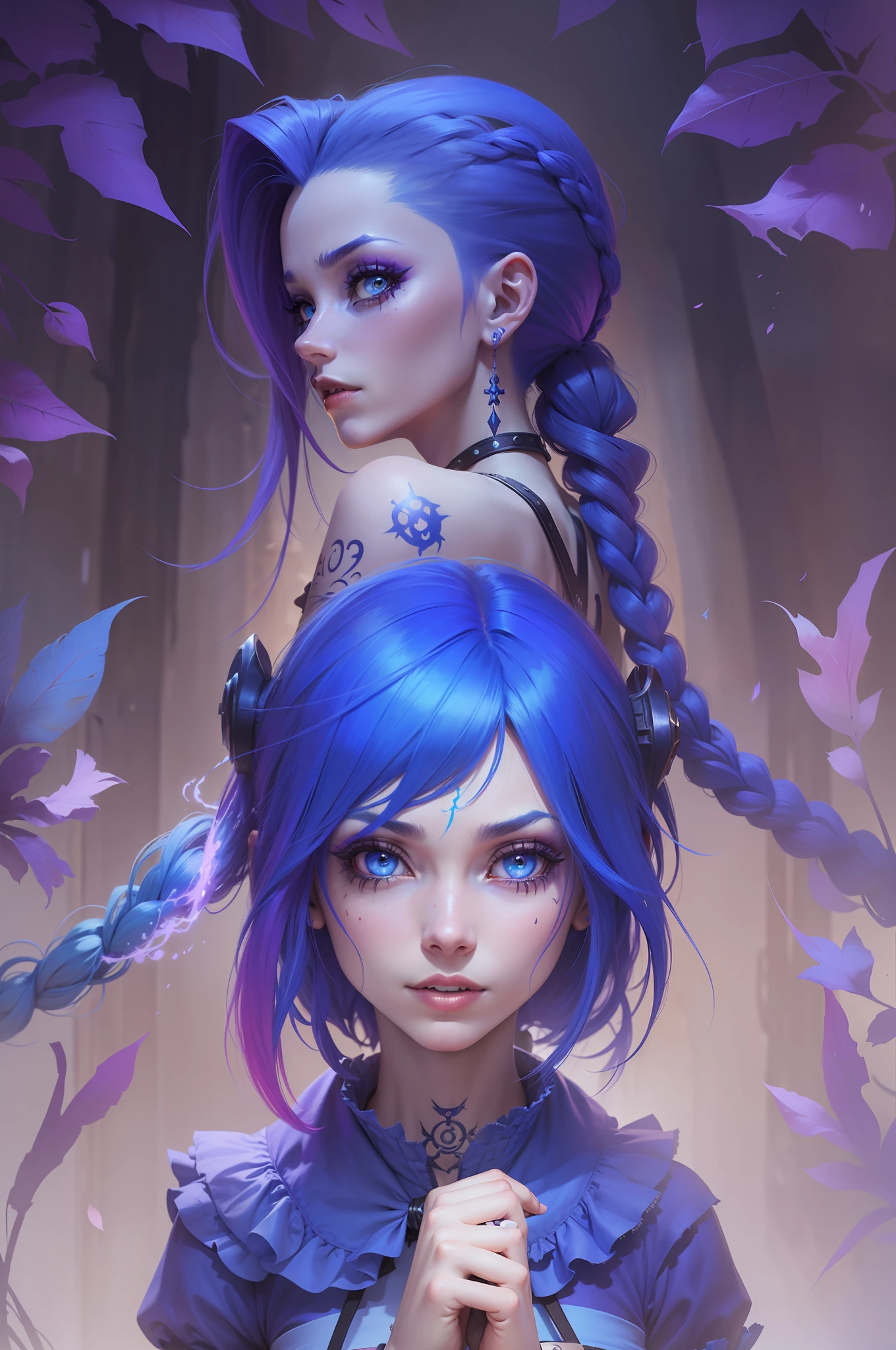 Garota de cabelo azul, Jinx adulta, Jinx child , Arcane. Jinx