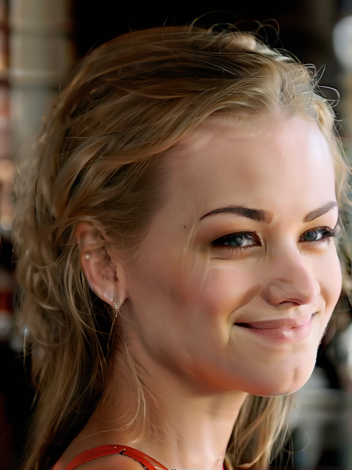 ((realism)), extremely high quality RAW photograph, detailed background, intricate, Exquisite details and textures, highly detailed, Photo of (Yvonne Strahovski) on the red carpet, looking over shoulder to camera, smile, Looking behind the camera, ultra detailed photograph, warm lighting, artstation, 4k, sharp focus, high resolution, detailed skin, detailed eyes, 8k uhd, dslr, low harsh lighting, high quality, film grain, Fujifilm XT3,