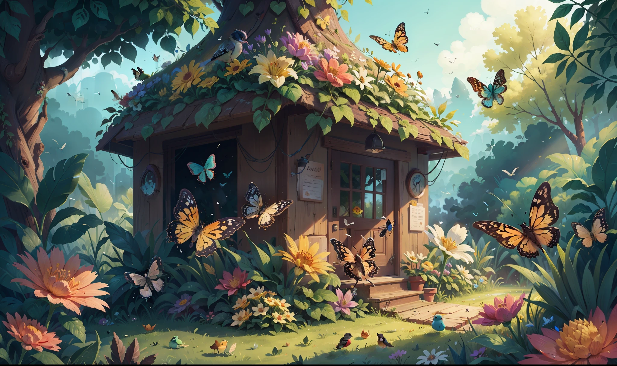 The flowers attracted many other insects and birds, Making space even more magical.