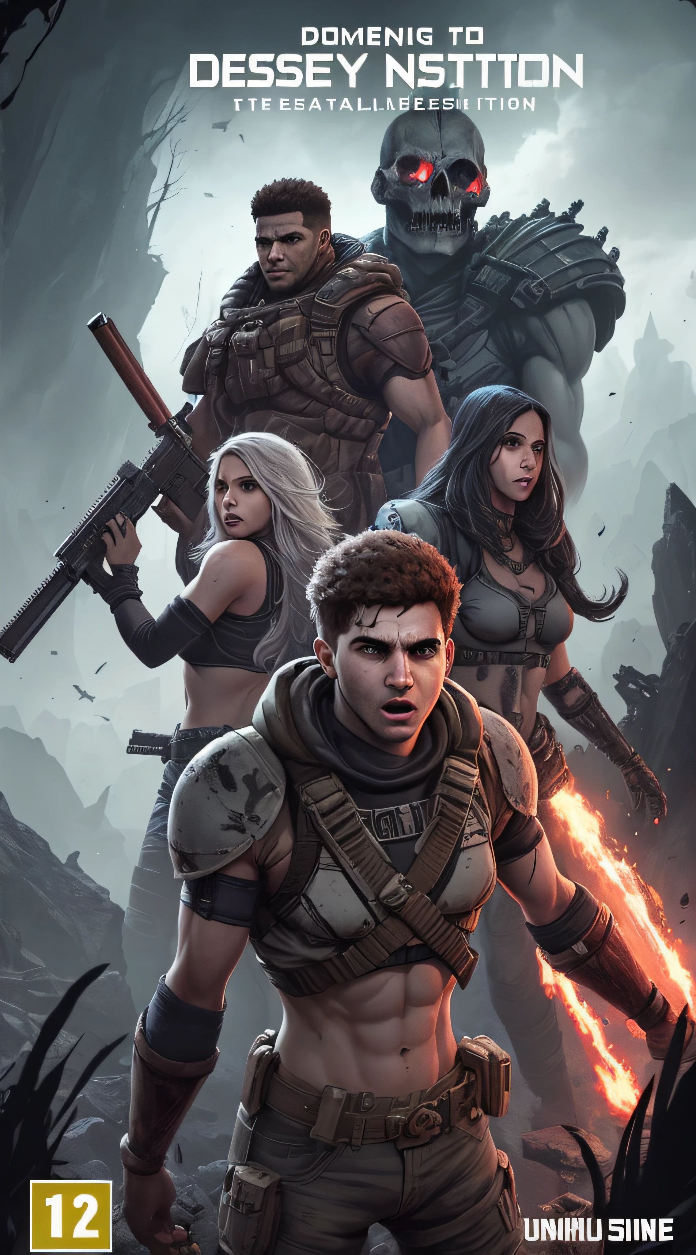 A contra capa deve complementar a capa, providing additional information about the game and arousing the interest of players. Inclui uma sinopse curta e intrigante do enredo do jogo, highlighting the key features and mechanics that make "Deadly Desolation" unique. Ademais, Add exciting screenshots of the game to give players a preview of the game's graphical realism and tense atmosphere.