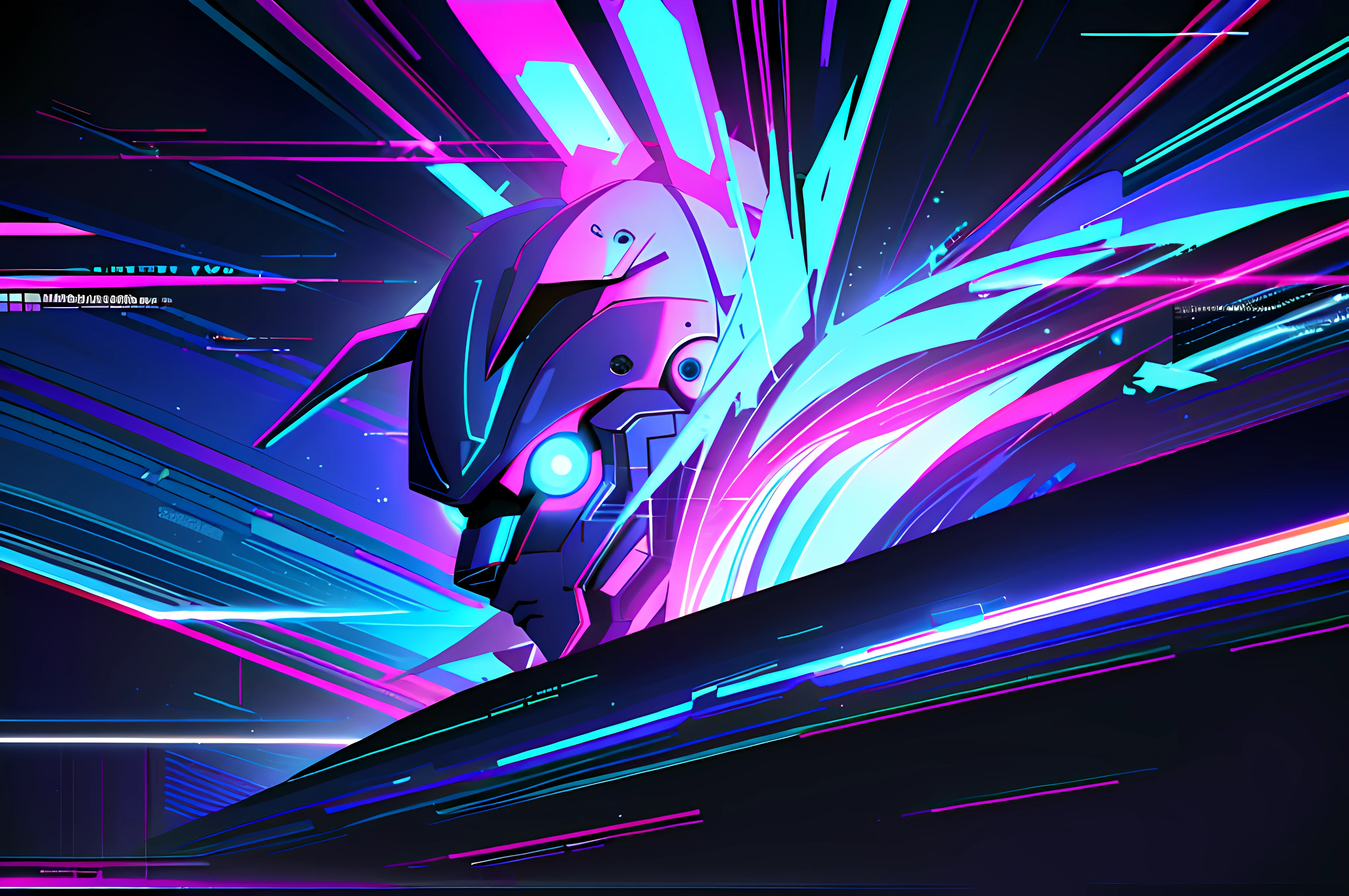 (vintage vhs), (crt screenshot), (Zen, Amy Sol style), running scene from a show about a blue anthro furry kemono rabbit who investigates deep space crime, (vast decrepit scenery:1.2) blame! style, nightmarish illustration, glowing eyes everywhere, intense eye contact, hybrid human / anthro, electrixbunny, rabbit anthro portrait, ((portrait)), bunnypunk, weirdcore voidpunk fursona, wearing bunny ears, cover art with light abstraction, abstract, simple vector art, contemporary Cybernetic art, color gradients, soft color palettes, layered forms, whimsical animation, style Ethereal abstract, 4K, --v6