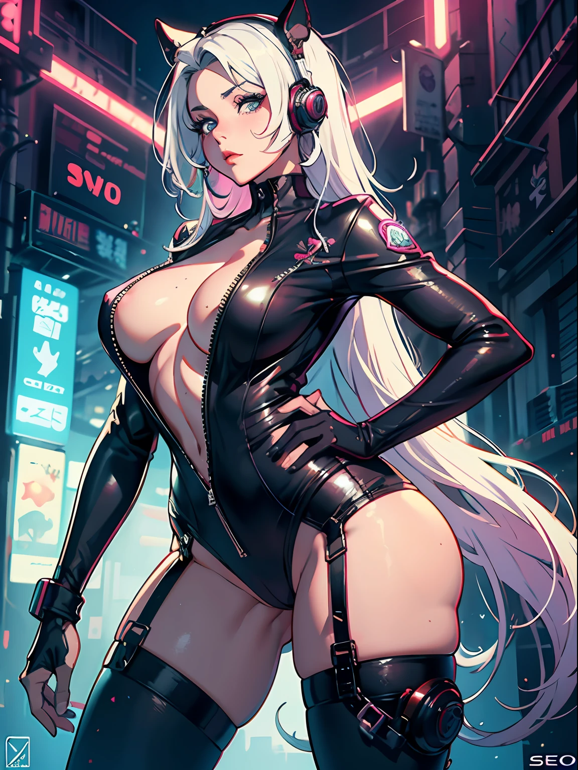 uma pintura digital da sucubus, outfit Long Hair, arte cyberpunk de Josan Gonzalez, vencedora do concurso behance, afrofuturismo, synthwave, neon, neon brilhante,coxas grossas, cintura fina, sensual, nsfw, pouca roupa, arte erotica, anime, roupas rasgada de batalha, extremamente sexualizada, corpo suado, NSFW, seios grandes, bunda grande, HD, 8k, Alta qualidade, detalhes, corpo perfeito, destaque o corpo, detalhe no rosto perfeito, Detail in the background