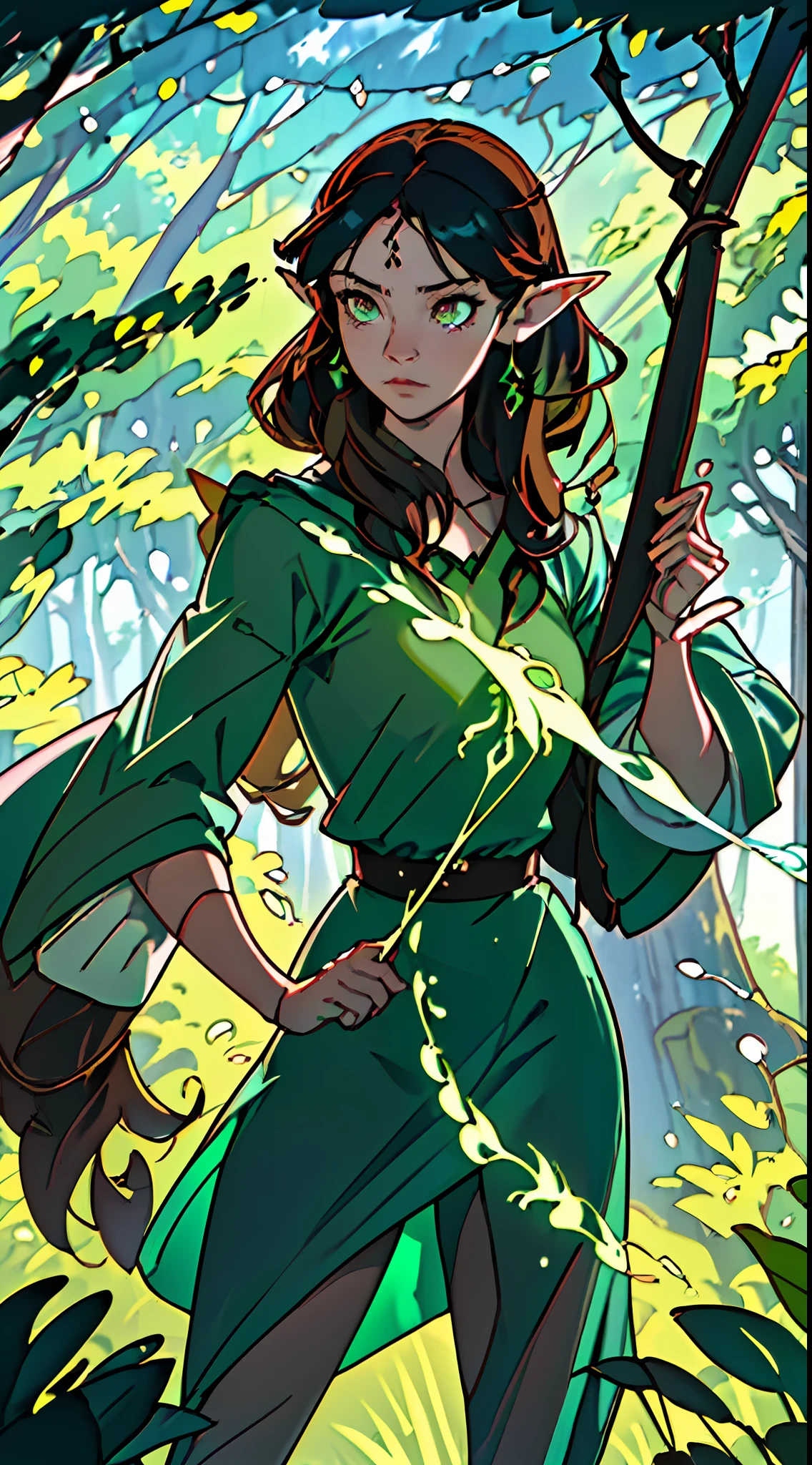 A arte splash base de "Arqueiro Verdant Xerona" depicts a stunning image of the Bio-Arcane Huntress in the heart of a lush and vibrant forest. Standing with his bow drawn, Xerona exudes an aura of confidence and determination. His elven heritage is evident in his elegant posture and ethereal presence, while his bio-organic weaponry suggests his extraordinary powers.
The colors of splash art are predominantly green and brown, espelhando o ambiente natural. Vinhas e folhas adornam sua armadura e arco, symbolizing your deep connection to nature. Seus olhos brilham com uma pitada de energia arcana, reflecting the potent forces under his command.
In the background, The dense foliage of the forest adds depth to the scene, while magical rays of sunlight filter through the canopy, casting a charming glow on Xerona. His arrows seem to emanate a soft luminescence, significando sua potente natureza arcana.