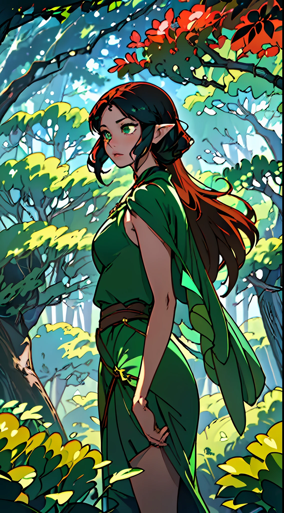 A arte splash base de "Arqueiro Verdant Xerona" depicts a stunning image of the Bio-Arcane Huntress in the heart of a lush and vibrant forest. Standing with his bow drawn, Xerona exudes an aura of confidence and determination. His elven heritage is evident in his elegant posture and ethereal presence, while his bio-organic weaponry suggests his extraordinary powers.
The colors of splash art are predominantly green and brown, espelhando o ambiente natural. Vinhas e folhas adornam sua armadura e arco, symbolizing your deep connection to nature. Seus olhos brilham com uma pitada de energia arcana, reflecting the potent forces under his command.
In the background, The dense foliage of the forest adds depth to the scene, while magical rays of sunlight filter through the canopy, casting a charming glow on Xerona. His arrows seem to emanate a soft luminescence, significando sua potente natureza arcana.