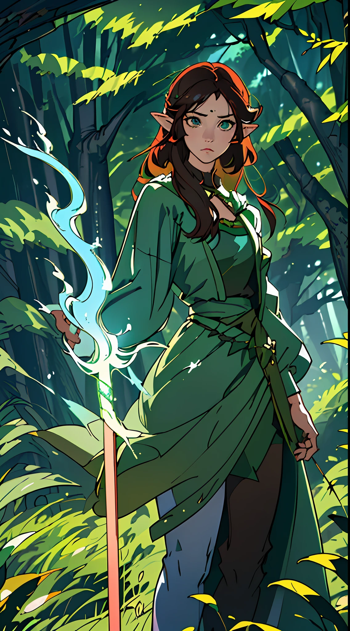 Uma base splash art de "Arqueiro Verdant Xerona" depicts a stunning image of the Bio-Arcane Huntress in the heart of a lush and vibrant forest. Standing with his bow drawn, Xerona exudes an aura of confidence and determination. His elven heritage is evident in his elegant posture and ethereal presence, while his bio-organic weaponry suggests his extraordinary powers.
The colors of splash art are predominantly green and brown, espelhando o ambiente natural. Vinhas e folhas adornam sua armadura e arco, symbolizing your deep connection to nature. Seus olhos brilham com uma pitada de energia arcana, reflecting the potent forces under his command.
In the background, The dense foliage of the forest adds depth to the scene, while magical rays of sunlight filter through the canopy, casting a charming glow on Xerona. His arrows seem to emanate a soft luminescence, significando sua potente natureza arcana.