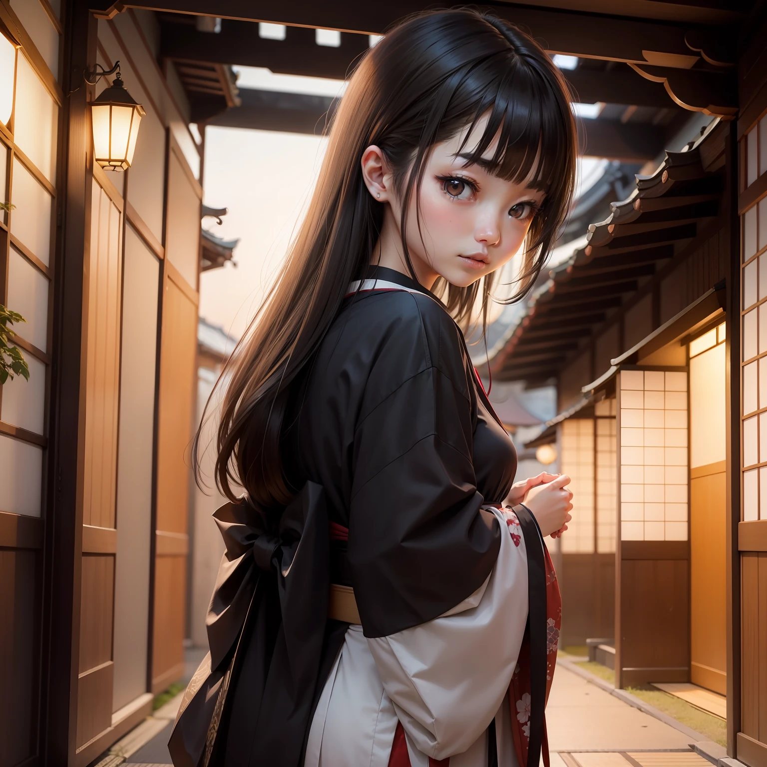 japanes、dual、female pervert、A dark-haired、No bangs