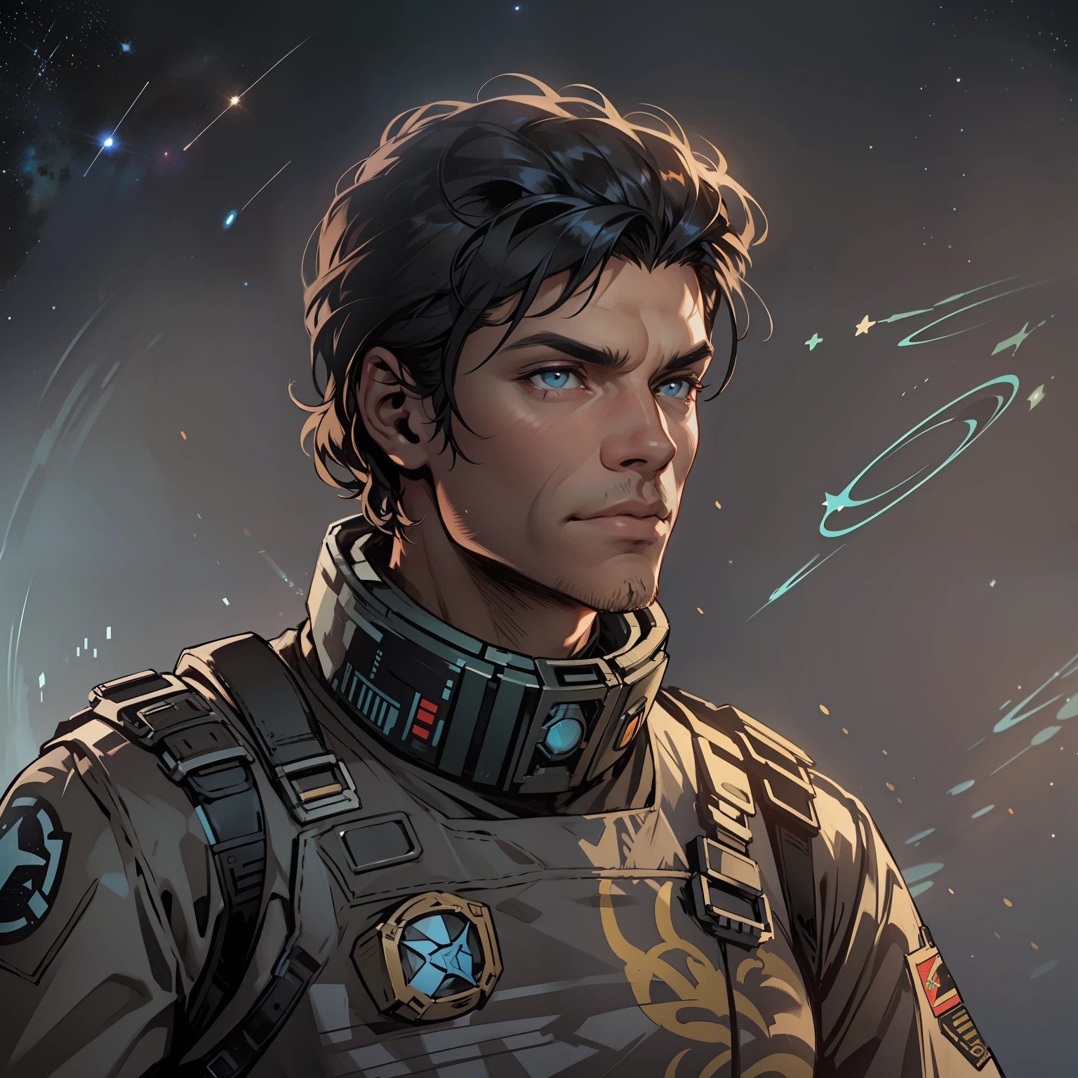 Protagonista humano, 1.87, 26 anos, was born in the constellation of Cytrosgama, filho de Jonh Stryker, antigo comandante da Generius ender e Ellisa Stryker, commander of the 1st F Division.I.E(Intergalactic Space Federation).