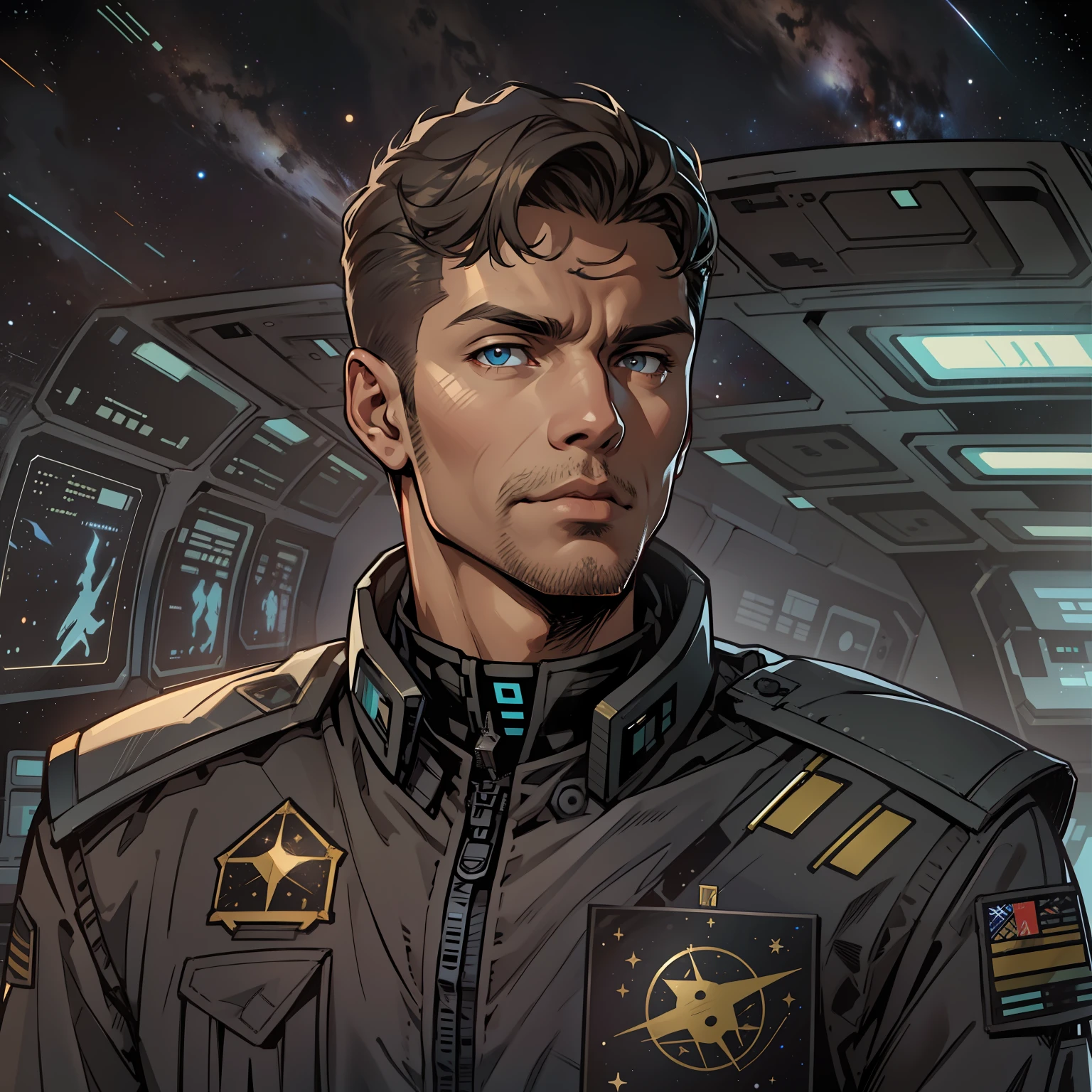 Protagonista humano, 1.87, 26 anos, was born in the constellation of Cytrosgama, filho de Jonh Stryker, antigo comandante da Generius ender e Ellisa Stryker, commander of the 1st F Division.I.E(Intergalactic Space Federation).