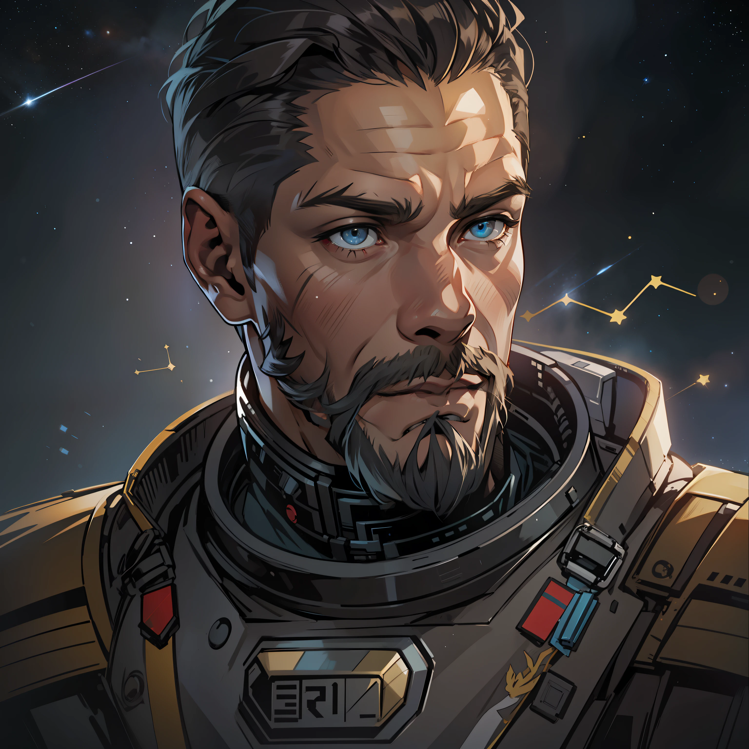 Protagonista humano, 1.87, 26 anos, was born in the constellation of Cytrosgama, filho de Jonh Stryker,  antigo comandante da Generius ender e Ellisa Stryker,  commander of the 1st F Division.I.E(Intergalactic Space Federation).