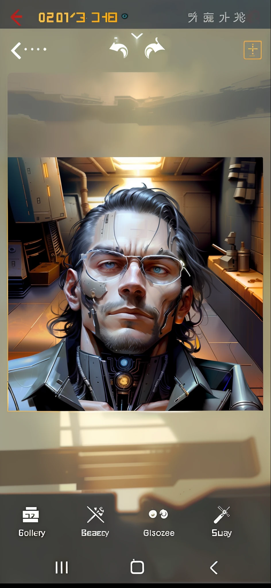 A cybernetic man in the range of 27 years old, muscular stereotype, with cowboy hat (mechanical parts: 1.5), fighting, bright eyes, short hair, tight supersuit torn, in a destroyed city, smoke and fire, aura of brilliant power, dynamic pose, dynamic vision, hyper detailed, 8k quality, with tattoo on the arm, mechanical roman watch on the chest, merge images, hyper realism. Enjoy original photo base, mechanical and human bust. With gray goatee and gray hair.