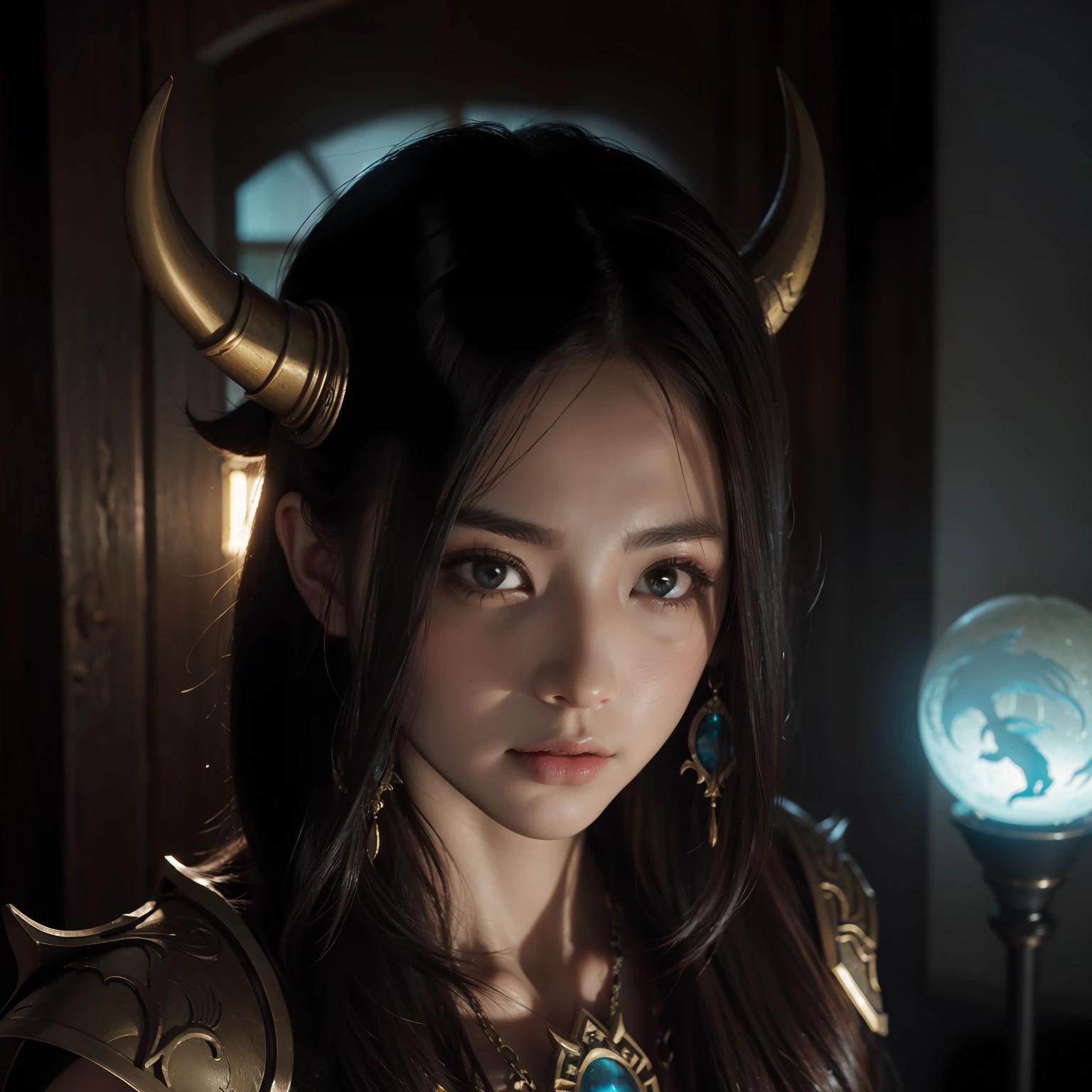 The female druid in Diablo 4。Delicate face、Seductive eyes。