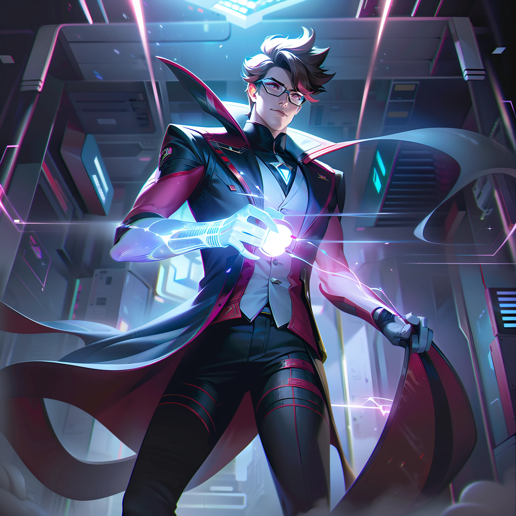 The base splash art of "Scientific Prodigy Ignis" showcases the young genius in all his scientific glory. Ignis stands confidently in the center of the artwork, wearing a futuristic lab coat adorned with intricate symbols and glowing circuits. His attire symbolizes his mastery of Science Mastery, hinting at the immense power he possesses.

Ignis's expression exudes intelligence and determination, reflecting his unwavering pursuit of knowledge and scientific breakthroughs. His hair crackles with electrical energy, a testament to the raw power he wields and the boundless potential within him.

Behind Ignis, a backdrop of advanced scientific equipment and futuristic machinery sets the stage for his scientific experiments. Arcane formulas and symbols dance in the air, signifying his ability to manipulate the fundamental forces of the universe.

The color palette features a mix of vibrant, electrifying hues, creating a sense of energy and excitement around Ignis. The overall composition portrays a sense of innovation and wonder, as if the scientific prodigy is on the verge of discovering something groundbreaking.