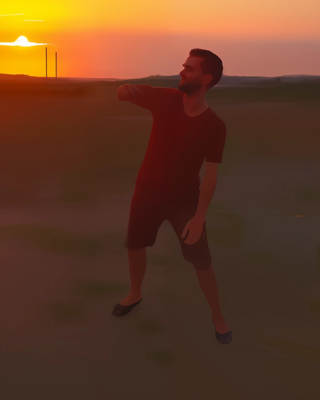 Por do sol com a cor laranja