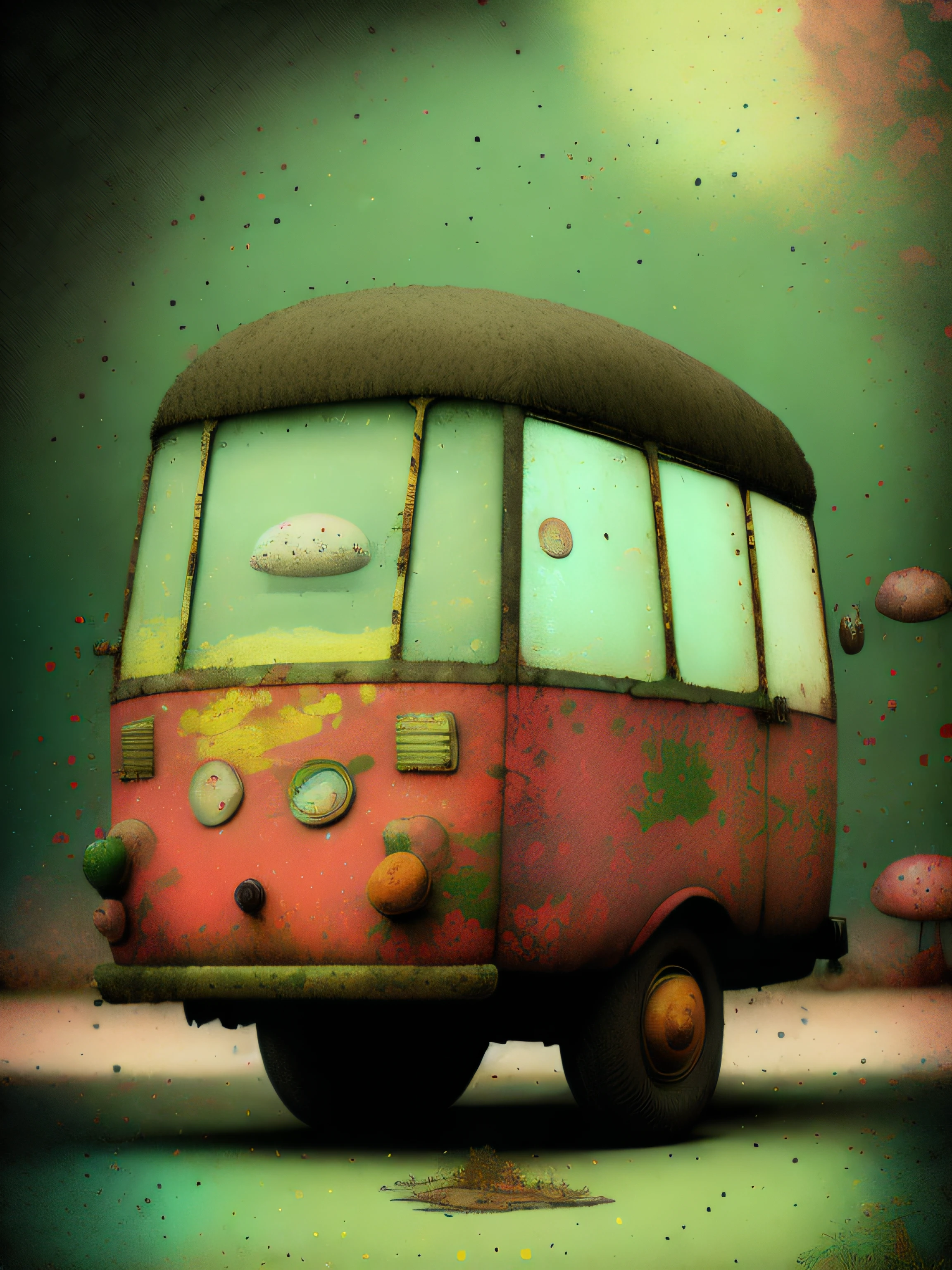 A strange vehicle on the road, colorido, punk, feliz, optimista, Don Hertzfeldt, El Bosco, Gabriel Pacheco