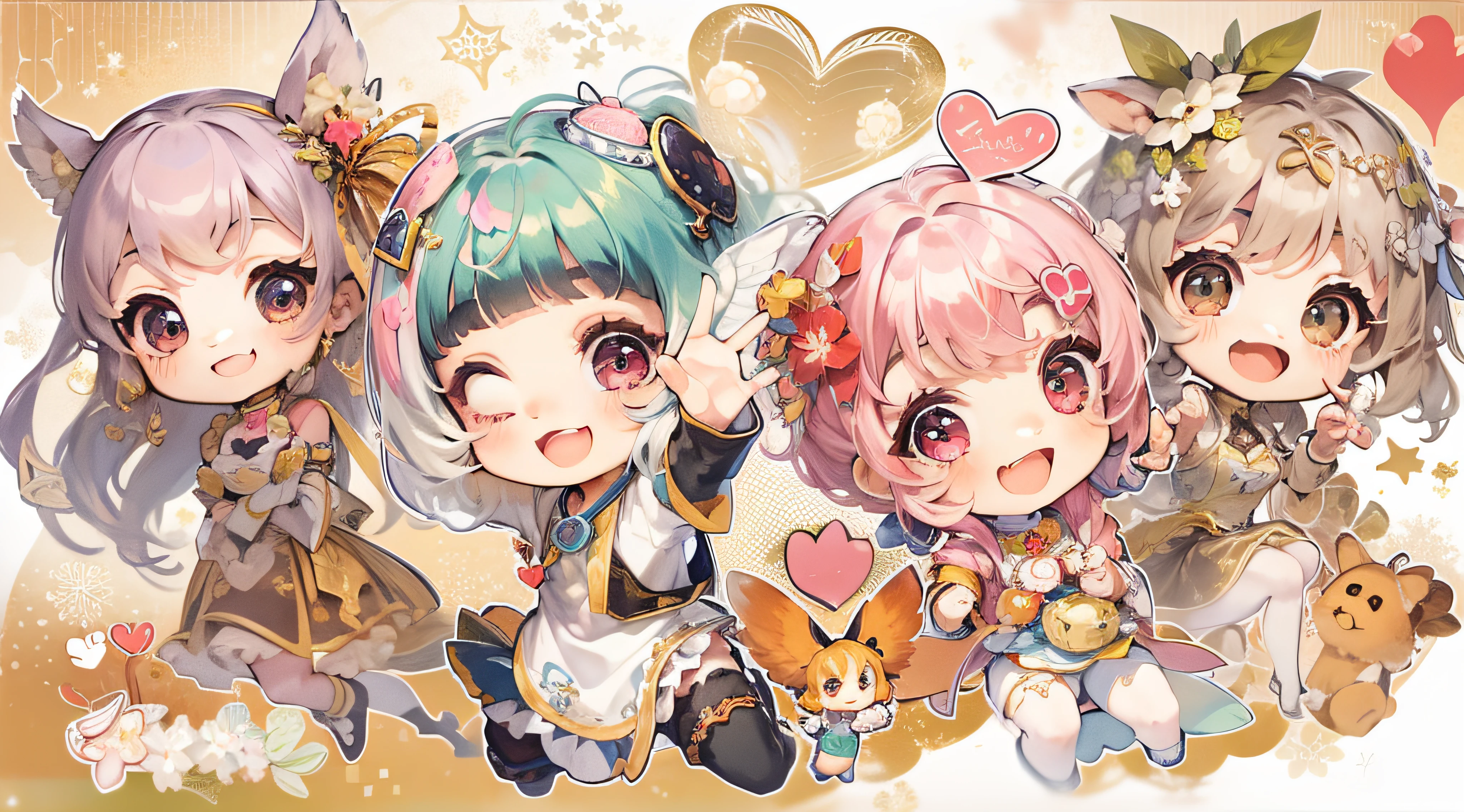 Chibi Cute、a smile、bro、angelicales、celebration、glad、twinkle、joy、The best smile、A delightful、twinkle、stele、heart