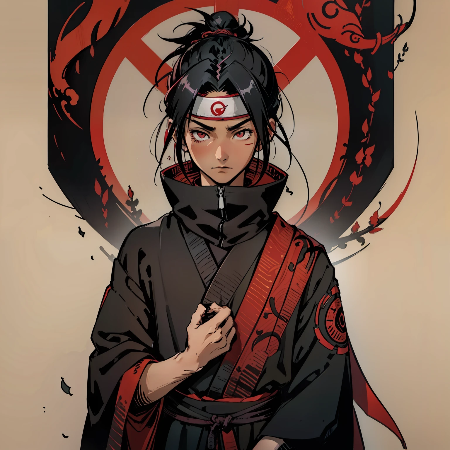 Itachi Uchiha, The legendary shinobi of the shadows, is depicted with a majestic and enigmatic presence in his image. His serene expression, but intense, transmite uma mistura intrigante de sabedoria, sabedoria e uma leve melancolia, revelando a profundidade de sua personalidade complexa.
A imagem mostra Itachi usando seu traje tradicional de shinobi, composto por uma blusa de gola alta e mangas longas. The blouse is made of a silky, dark fabric, destacando sua natureza discreta e misteriosa. The symbol of the Uchiha clan is expertly embroidered on the chest, lembrando a todos de seu poderoso legado.
A IA captura com maestria os olhos distintos de Itachi, characterized by the unique three-tome pattern of the Sharingan, One of the most powerful dōjutsus in the ninja world. The intensity of these eyes is accentuated by the subtle shadows on his face, emphasizing his opinion as an exceptionally skilled shinobi.