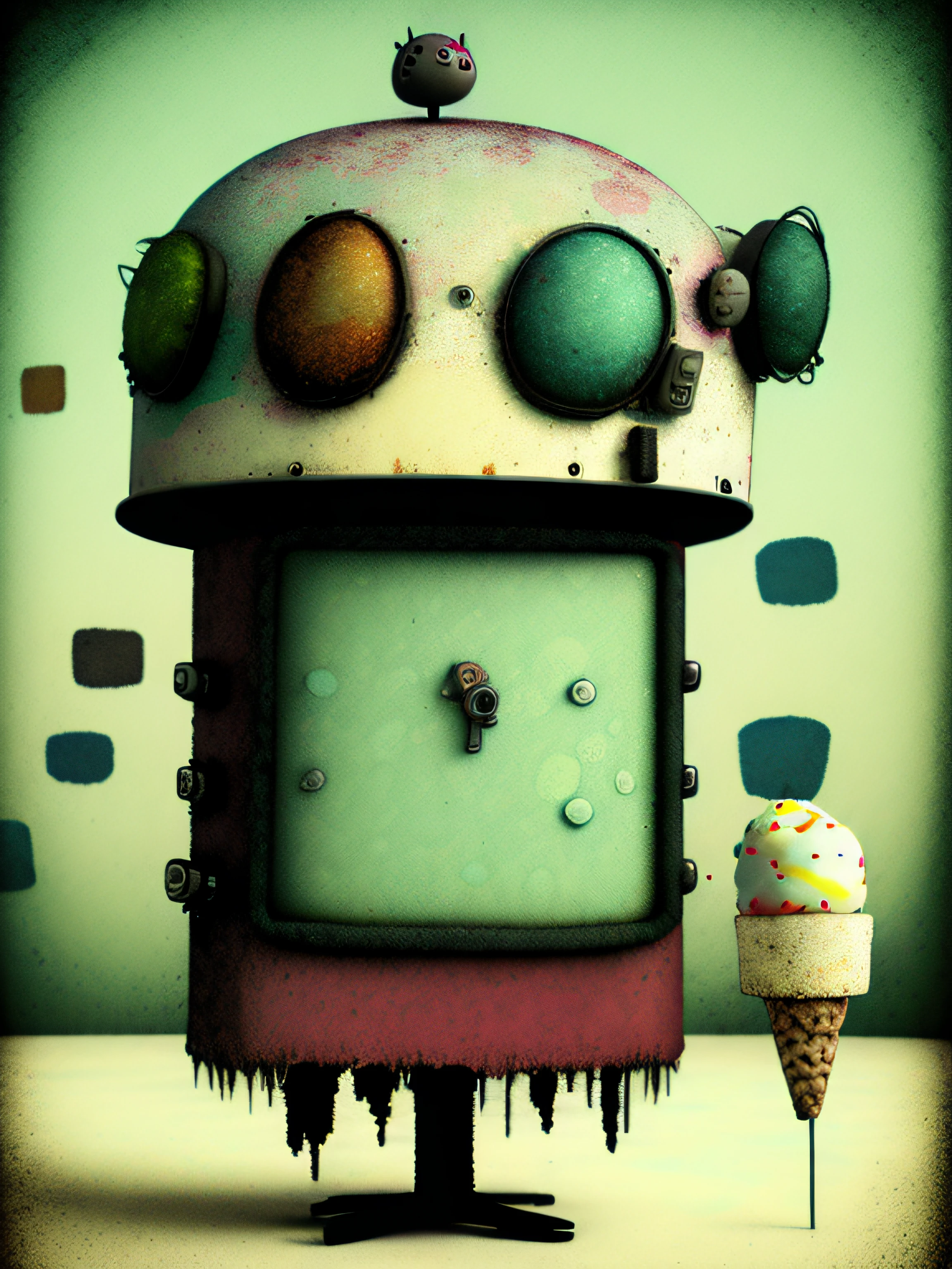 Ice cream machine and A strange ice cream, colorido, punk, feliz, optimista, Don Hertzfeldt, El Bosco, Gabriel Pacheco
