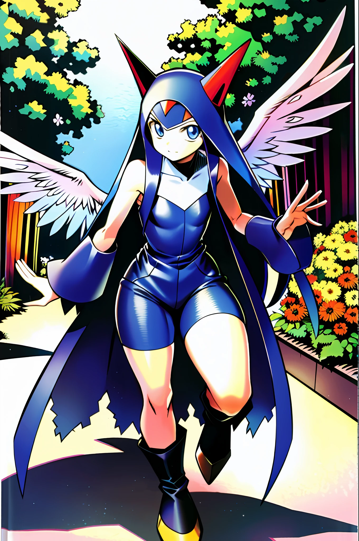 Best quality, Masterpiece, seulement, Digimon \(creature\), 1fille, Fille monstre,. fille, walking,angel