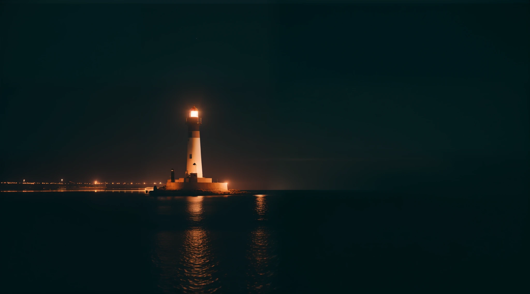 lighthouse, Mare, a dark night, sony a7, Film grain, Cinematic lighting, Photorealistic, 32K, Soft lighting