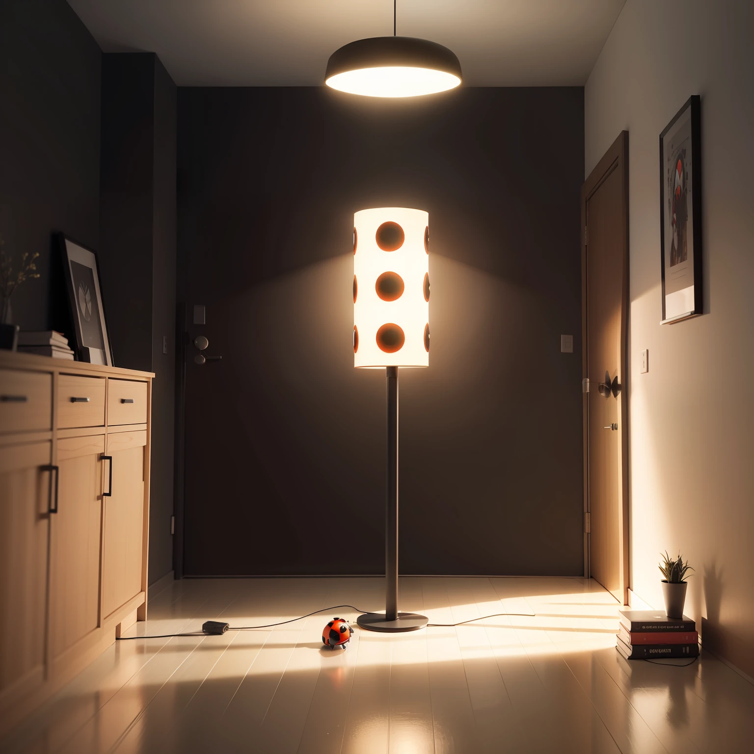 Seven-star ladybug generates a minimalist bionic floor lamp for the prototype