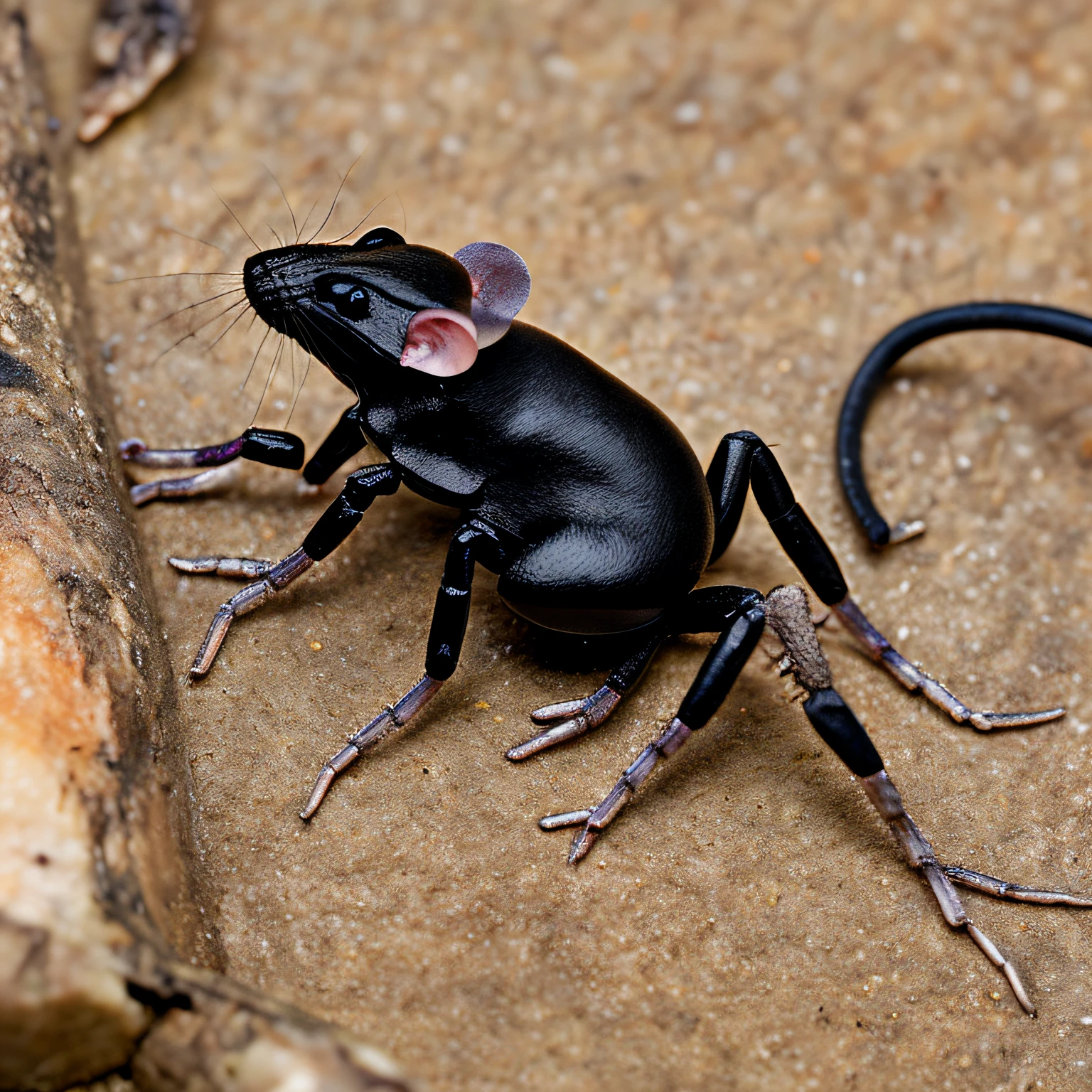 black mouse with spider legs