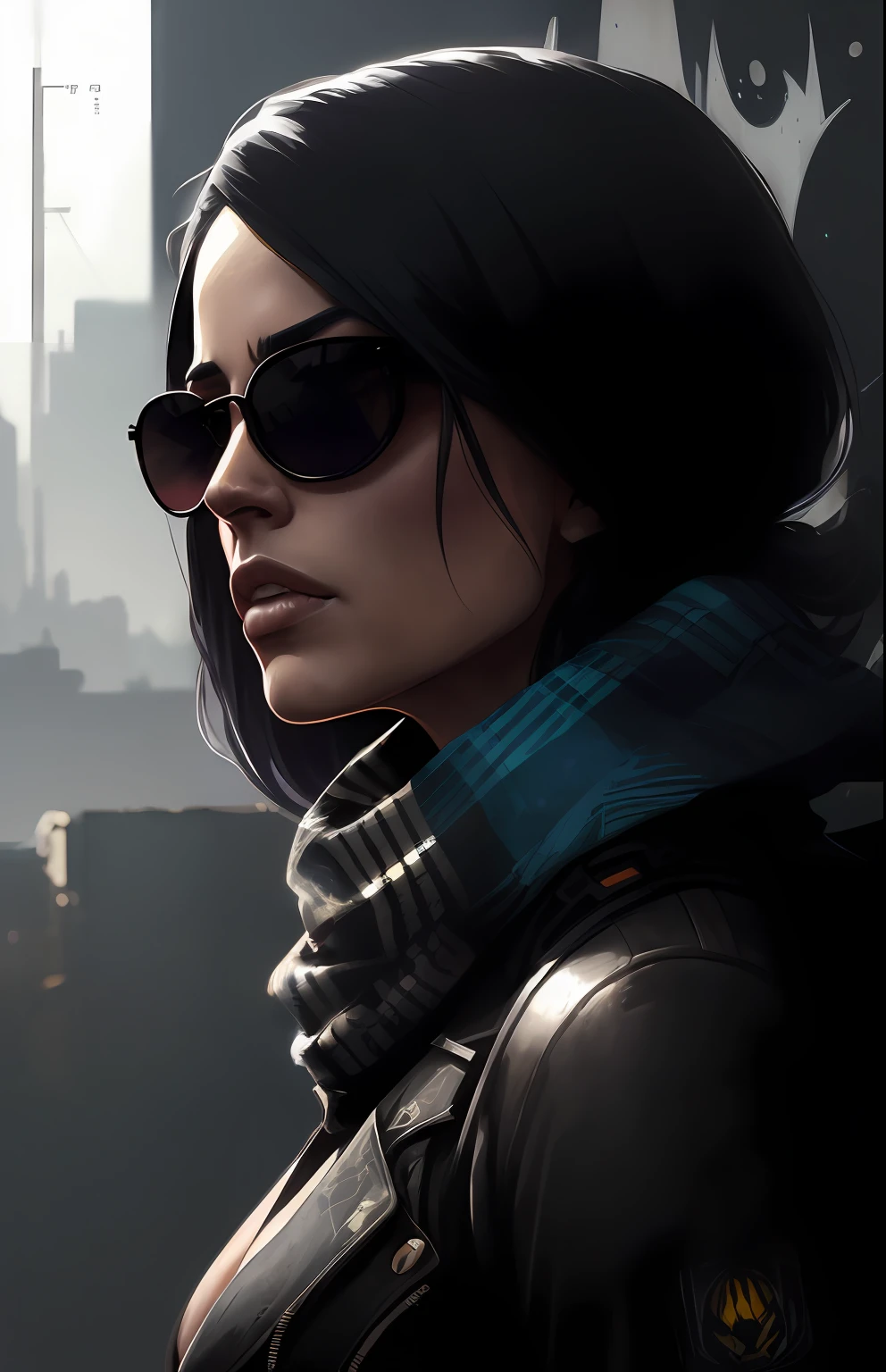 (dark shot:1.1), epic realistic, portrait of halo, sunglasses, blue eyes, tartan scarf, white hair by atey ghailan, by greg rutkowski, by greg tocchini, by james gilleard, by joe fenton, by kaethe butcher, gradient yellow, black, brown and magenta color scheme, grunge aesthetic!!! graffiti tag wall background, art by greg rutkowski and artgerm, soft cinematic light, adobe lightroom, photolab, hdr, intricate, highly detailed, (depth of field:1.4), faded, (neutral colors:1.2), (hdr:1.4), (muted colors:1.2), hyperdetailed, (artstation:1.4), cinematic, warm lights, dramatic light, (intricate details:1.1), complex background, (rutkowski:0.66), (teal and orange:0.4)