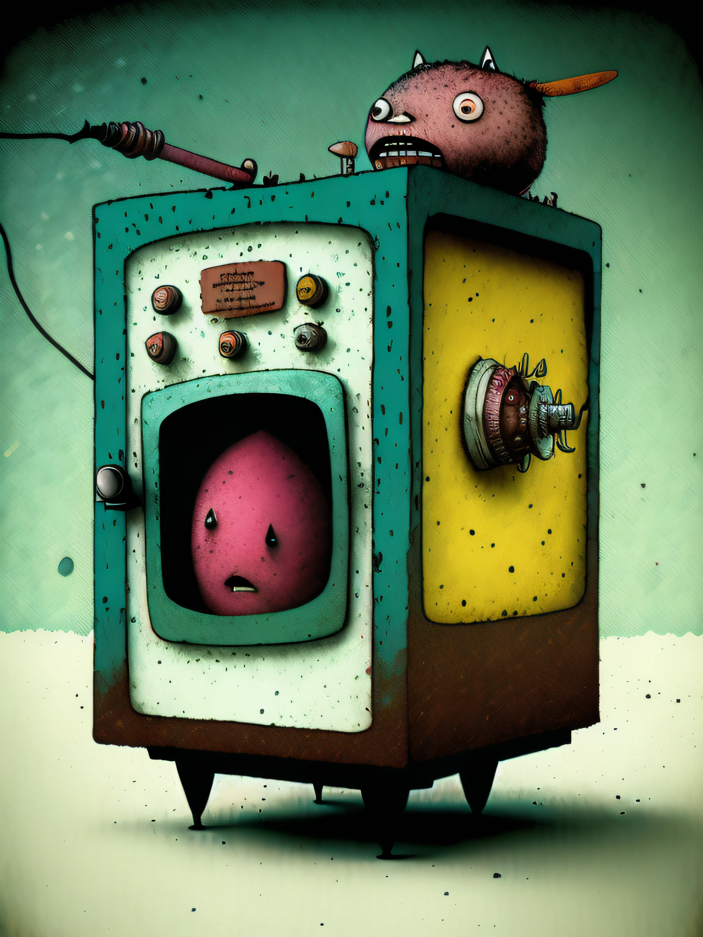 Strange ice cream machine, colorido, punk, feliz, optimista, Don Hertzfeldt, El Bosco, Gabriel Pacheco