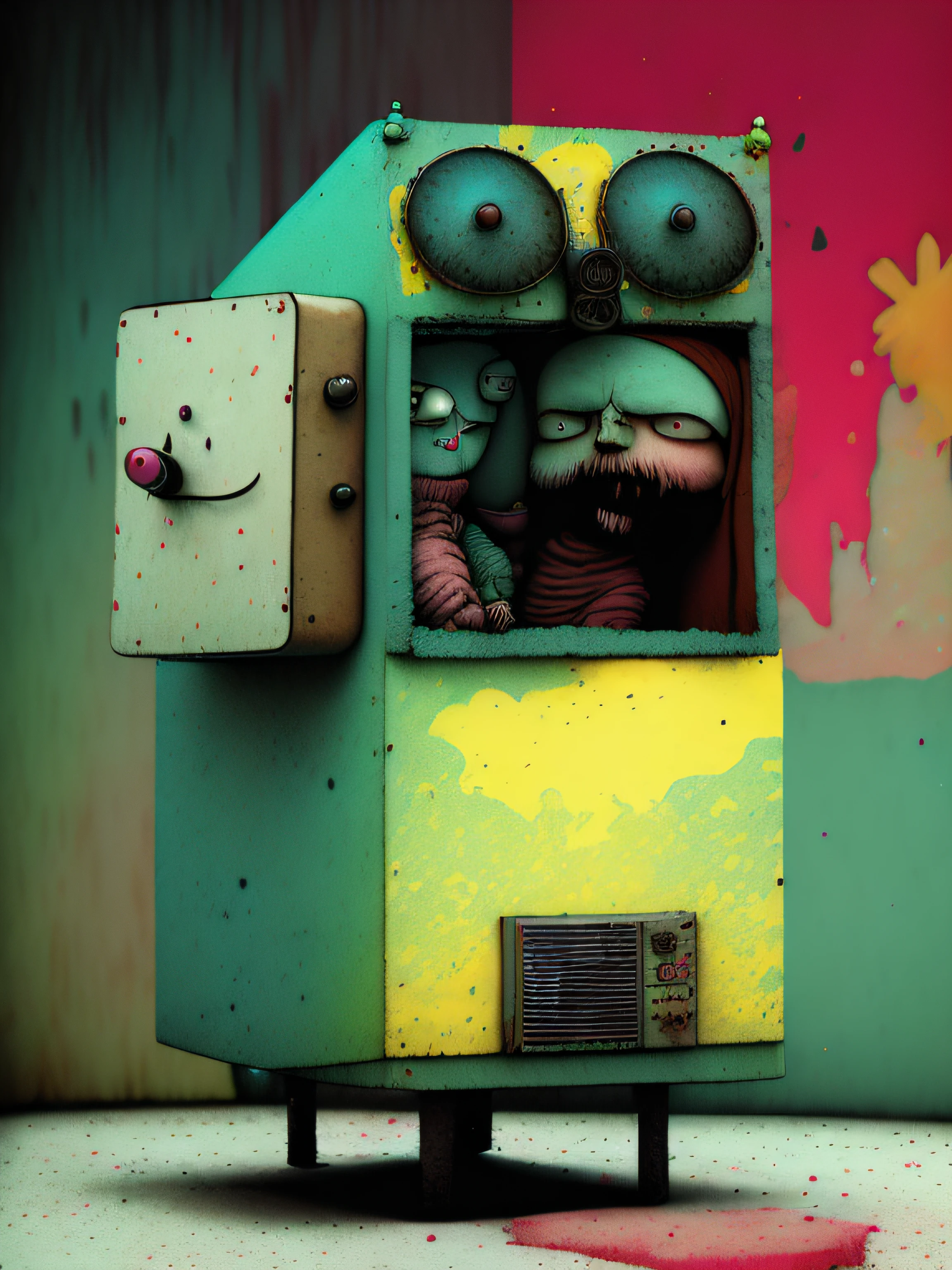 Strange ice cream machine, colorido, punk, feliz, optimista, Don Hertzfeldt, El Bosco, Gabriel Pacheco
