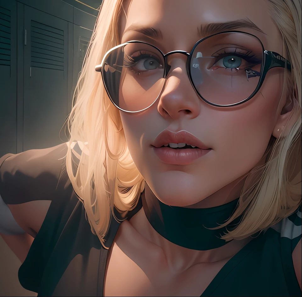 cabelos longos e lisos, Crouched in the locker room with her hands behind her head, olhos amarelos brilhantes, corpo inteiro, goth makeup, estilo moleque, (raiva), (salivando), Atmospheric Light, seios minusculos, rosto feminino perfeito, ultra detalhado, (usando uniforme de corrida preto com mangas curtas e shorts curtos), protruding pelvis, ((tronco nu)), ((corpo magro e fitness))), abdominais grandes, abdominais tonificados, fit, liso, detalhes altos, fundo bokeh macio, SFW --auto --s2