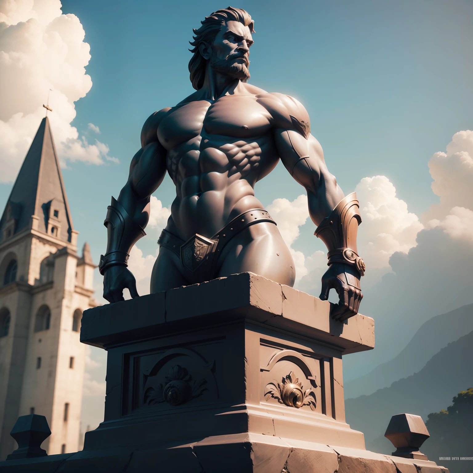 Escultura de um forte e estoico em hd