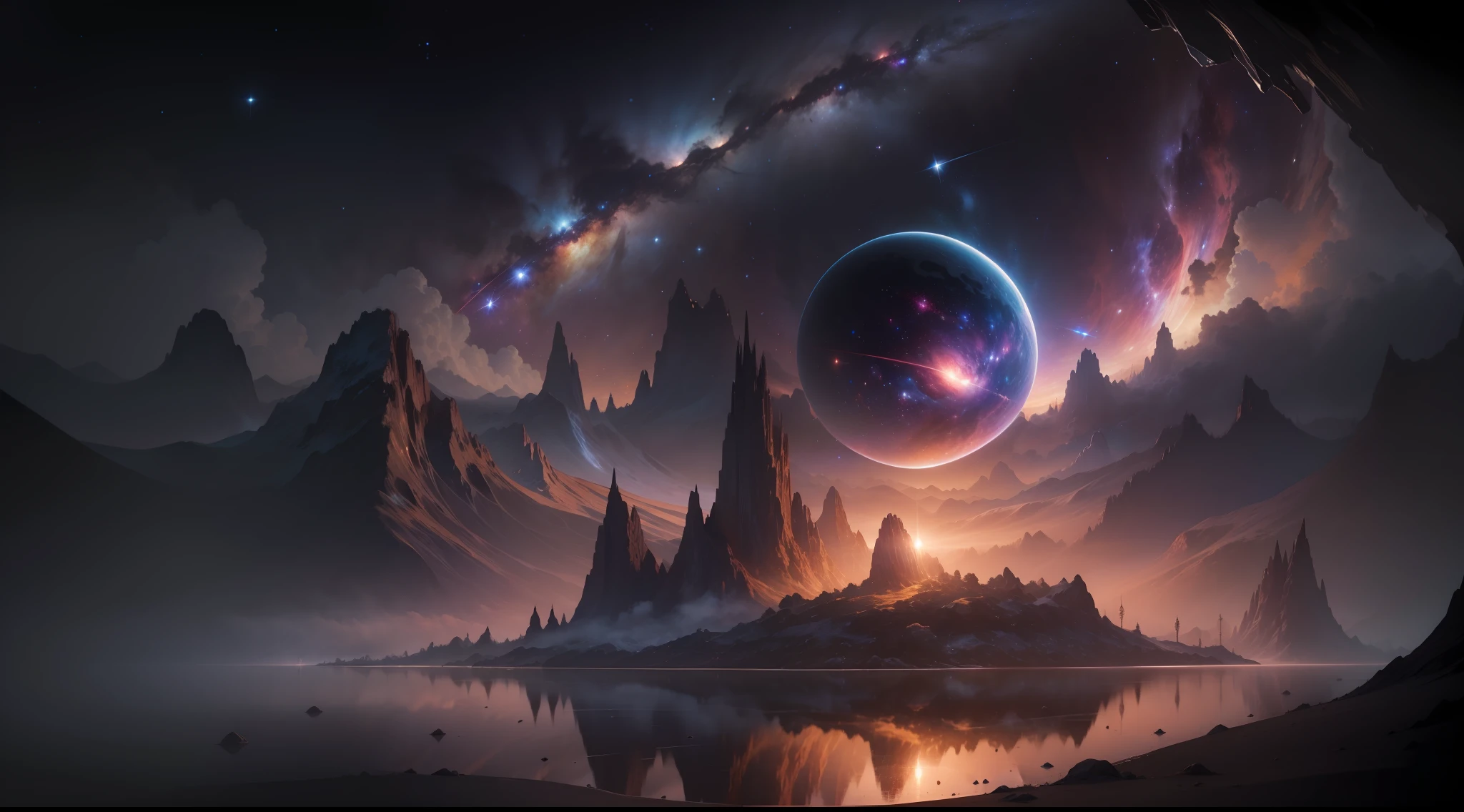 masterpiece, best quality, high quality, extremely detailed CG unity 8k wallpaper, Depth of Field, HDR,,Photorealistic,extremely detailed, Intricate, High Detail, universe, space, galaxy, stars, planets, astronomy, cosmos, celestial, nebula, black hole, solar system, cosmic rays, supernova, deep space, astronomical objects