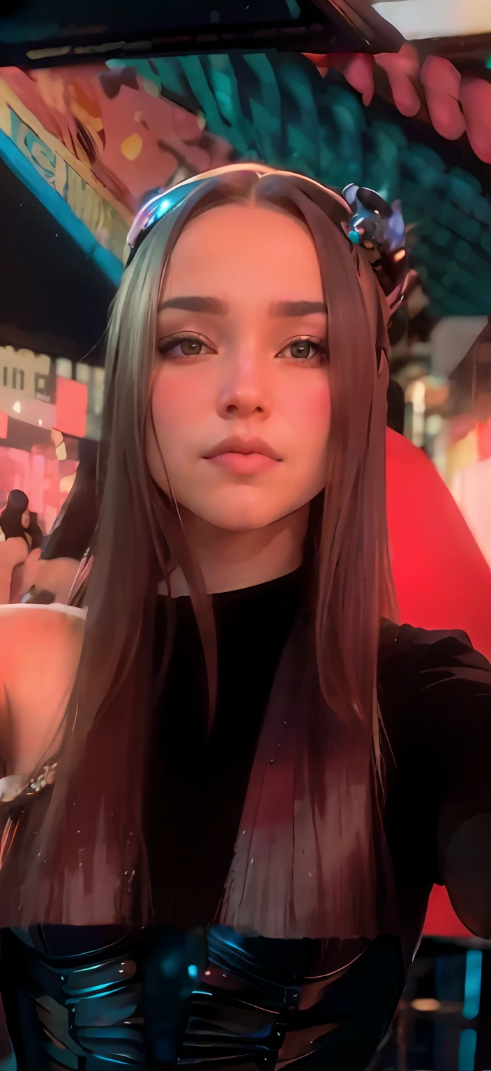 Araffe em um vestido preto tirando uma selfie em um carnaval, Ilya Kuvshinov com cabelo longo, dilraba dilmurat, Cerveja Soft Devil Queen Madison, Retrato Sophie Mudd, 19-year-old girl, 18 anos, Pokimane, Fotografia selfie 8k, Cerveja Madison, foto de perfil
