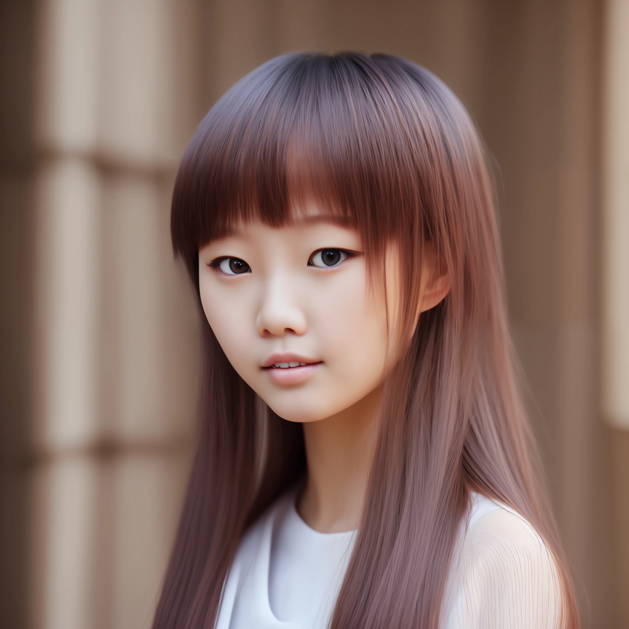Chinese girl, long hair, white hair, blue dark eyes