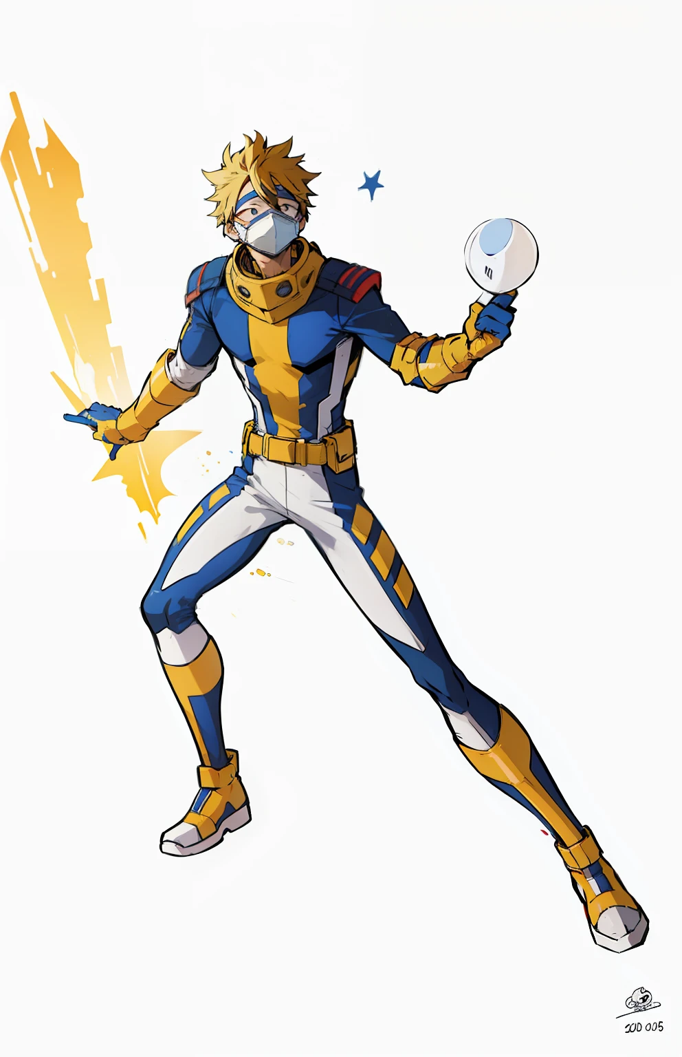 My Hero Academia style, anime boy, male, young male, Hero costume, full body suit, face cover, mask, helmet, head cover,