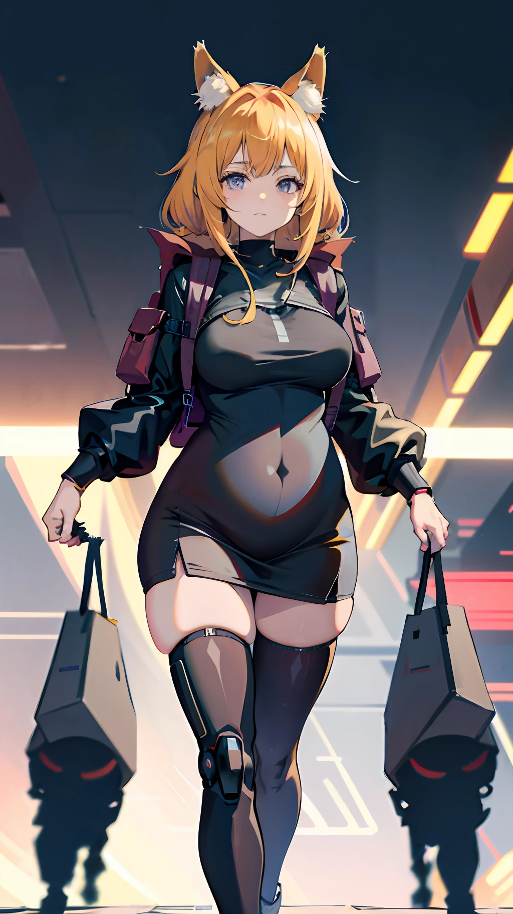 Anime girl walking down the street with cat ears and backpack, cyberpunk anime girl, digital cyberpunk anime art, anime cyberpunk art, digitl cyberpunk - anime art, cyberpunk anime art, cyberpunk anime girls mecha, female cyberpunk anime girl, an oppai cyberpunk, Best anime 4k konachang wallpaper, Anime style 4 K, Cyberpunk art style Pregnant belly, maternity attire for pregnant women,maternity dress,pregnant belly,Pregnant belly
