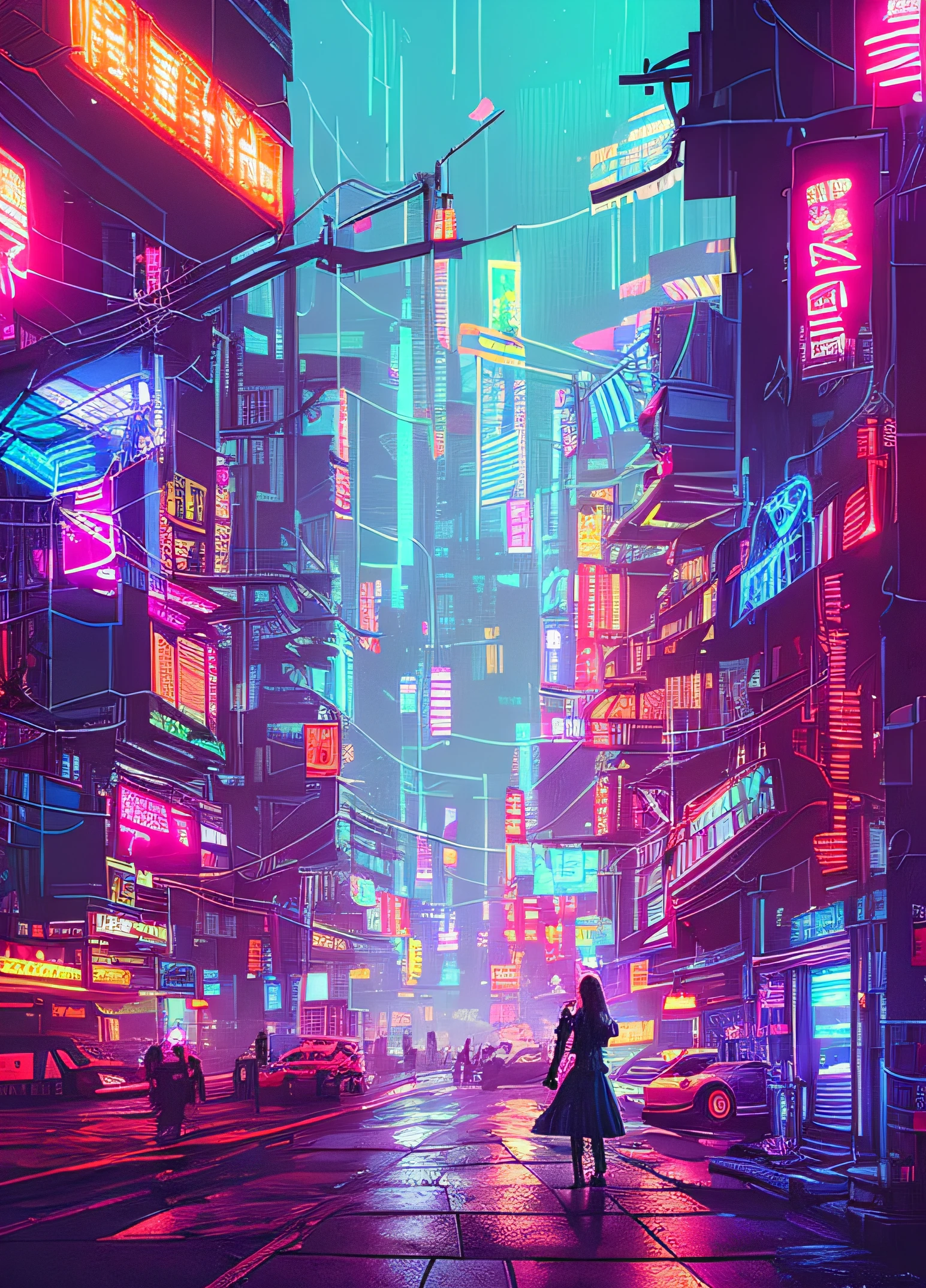 (an artistic photograph of a cyberpunk prostitute),full body shot, centered, (extremely detailed:1.2), (intricate neon slums in the background:1.1), hyper-detailed, (soft lighting:1.2), high resolution, filmic grain.