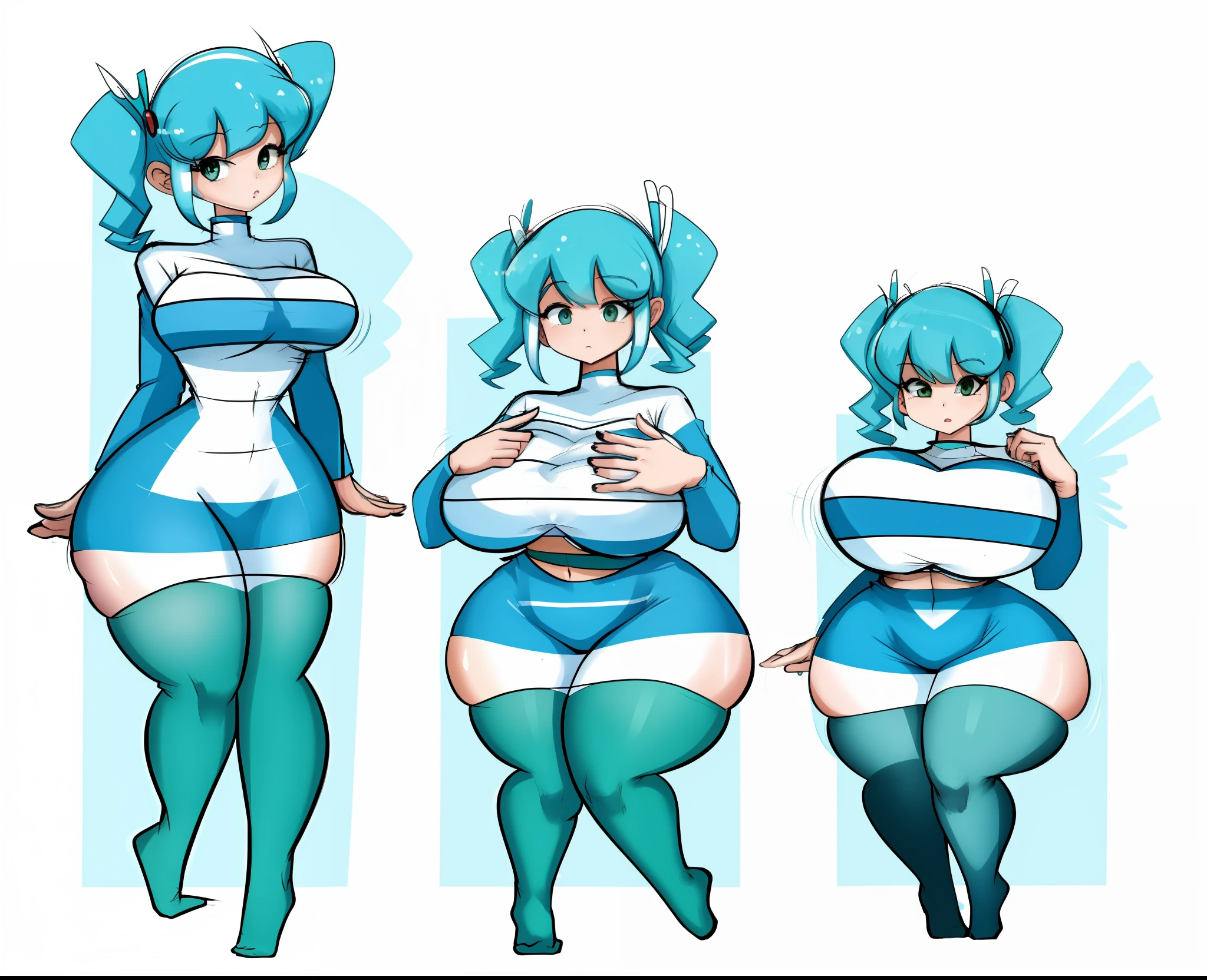 woman, shortstack, breast expansion, wide hips, thick thighs, before and after