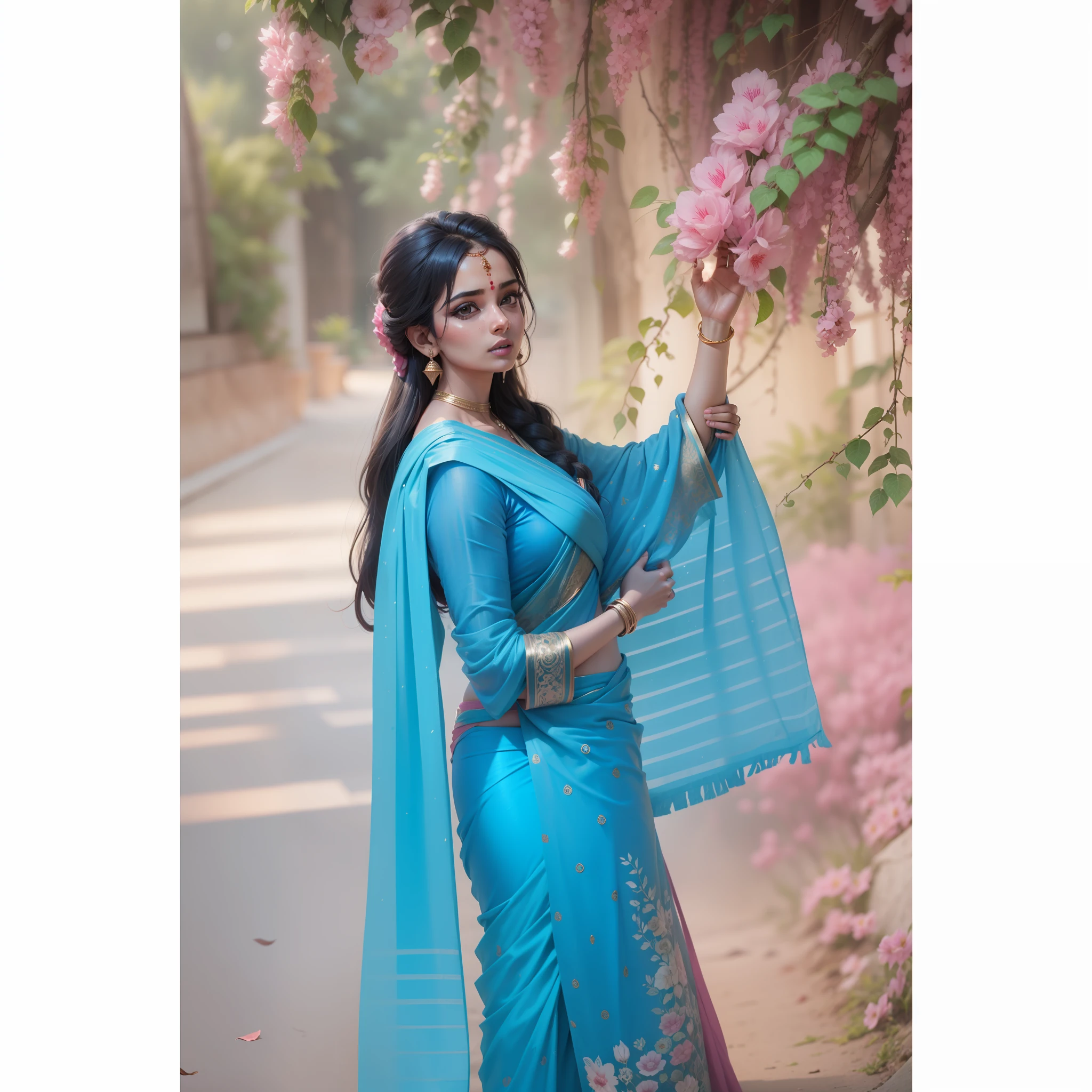 Pink saree vfx