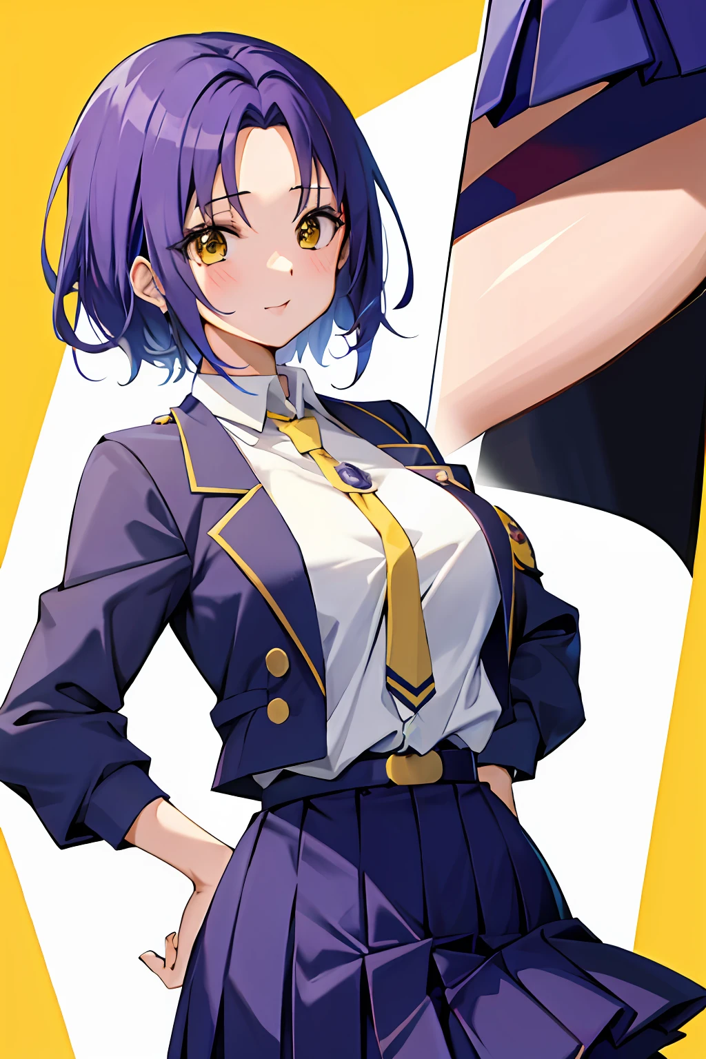 uma menina em um uniforme escolar, Directed by: Yuki Ogura, Directed by: Oka Yasutomo, magic school uniform, inspirado em Jin Homura, Directed by: Yasutomo Oka, inspirado em Yuki Ogura, uma aluna hiperrealista, magical school student uniform, Estilo Ecchi, 1 7 - year - old anime goth girl, Uniforme escolar