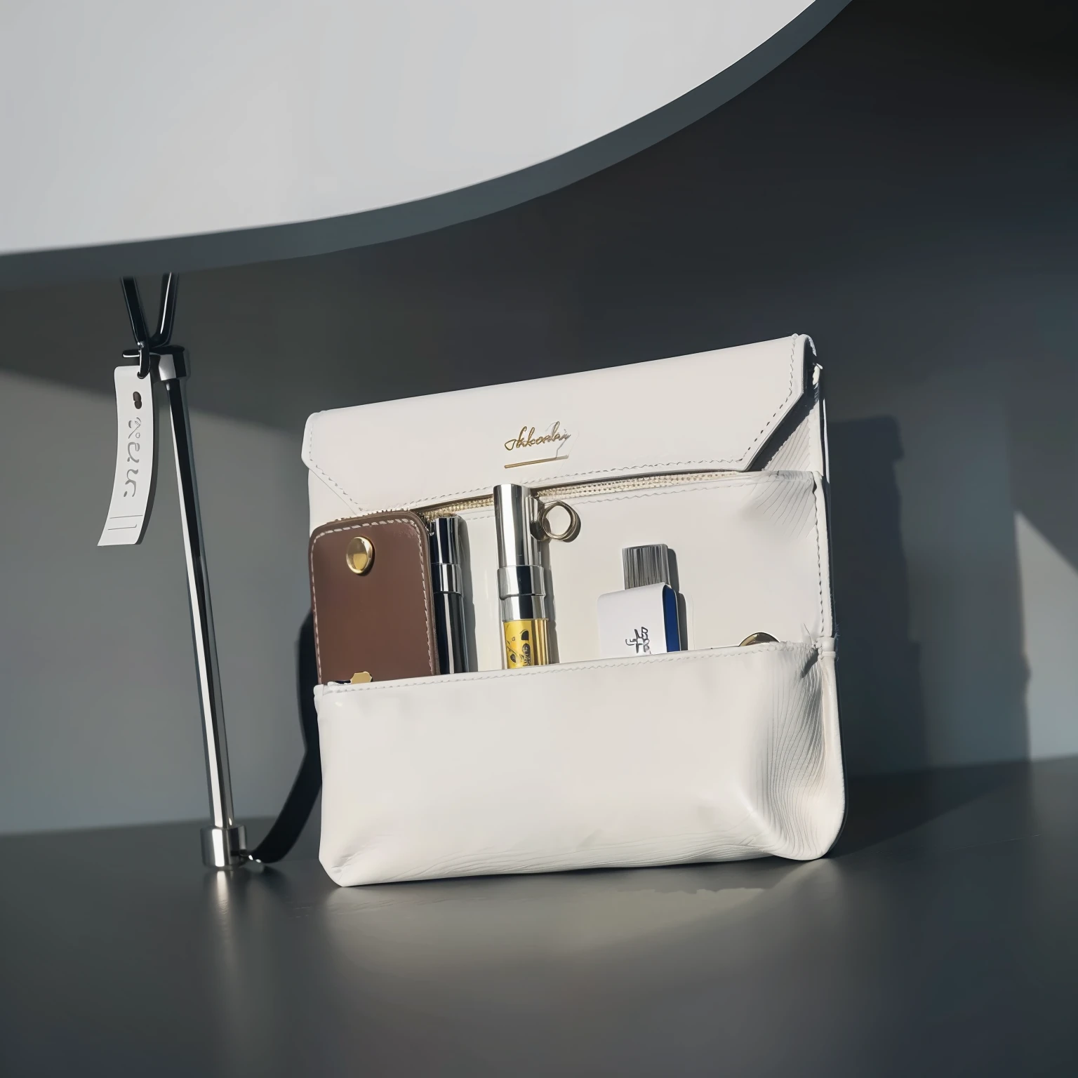 A4 folder：1.5, On a table：1.1，greybackground：1.3 and white background：1.2，Close-up Shot Shot， Leather Pouch，Product diagram，Natural soft light