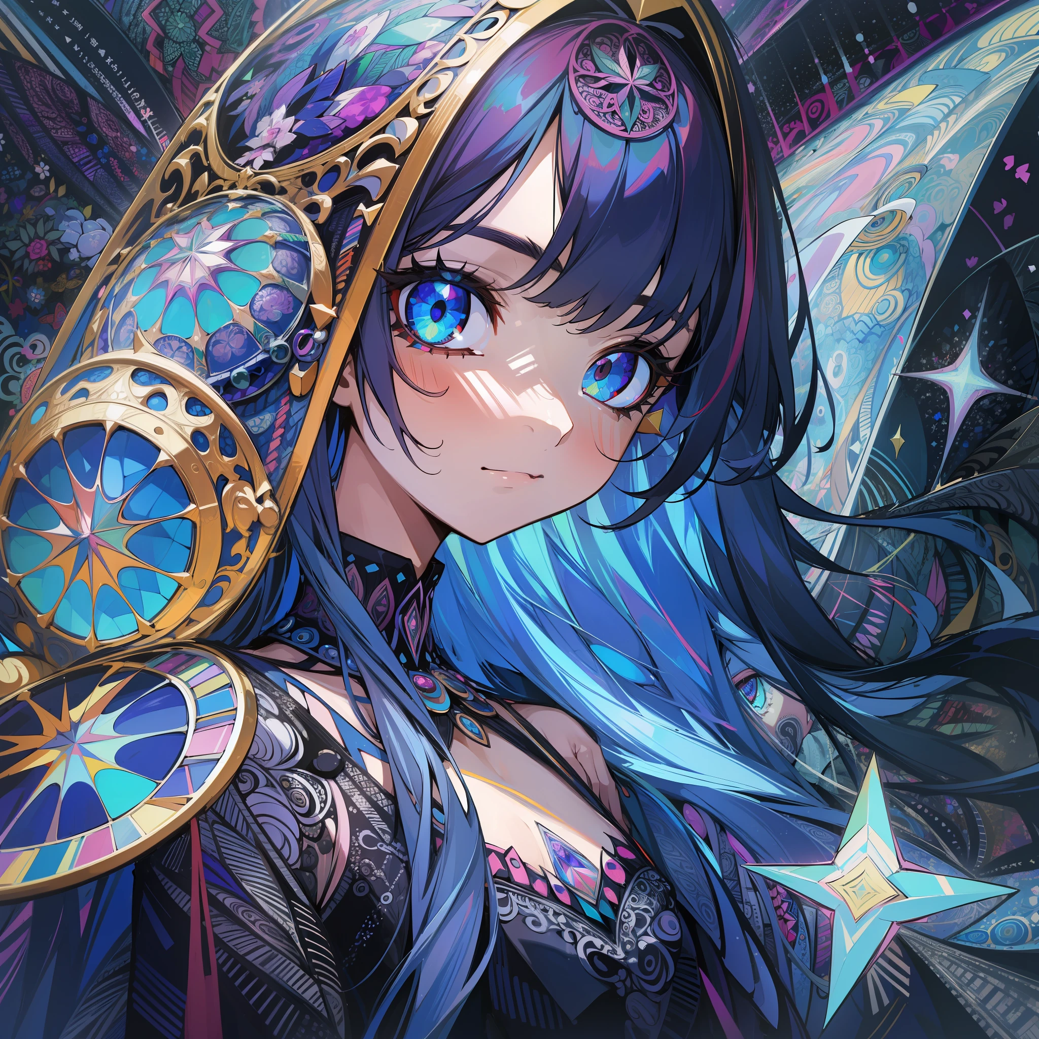 (absurdres:1.5), (highres), (best quality:1.1), (ultra-detailed:1.1), (an extremely delicate and beautiful), 1 girl, beautiful face, (detailed face), best quality, portfolio, angel、Crystal clear white hair、Longhaire、flat breast、White Gothic dress、Wings of an angel on the back、White sky、high-level image quality、glitter、(Zentangle:1.5), (kaleidoscope:1.2)