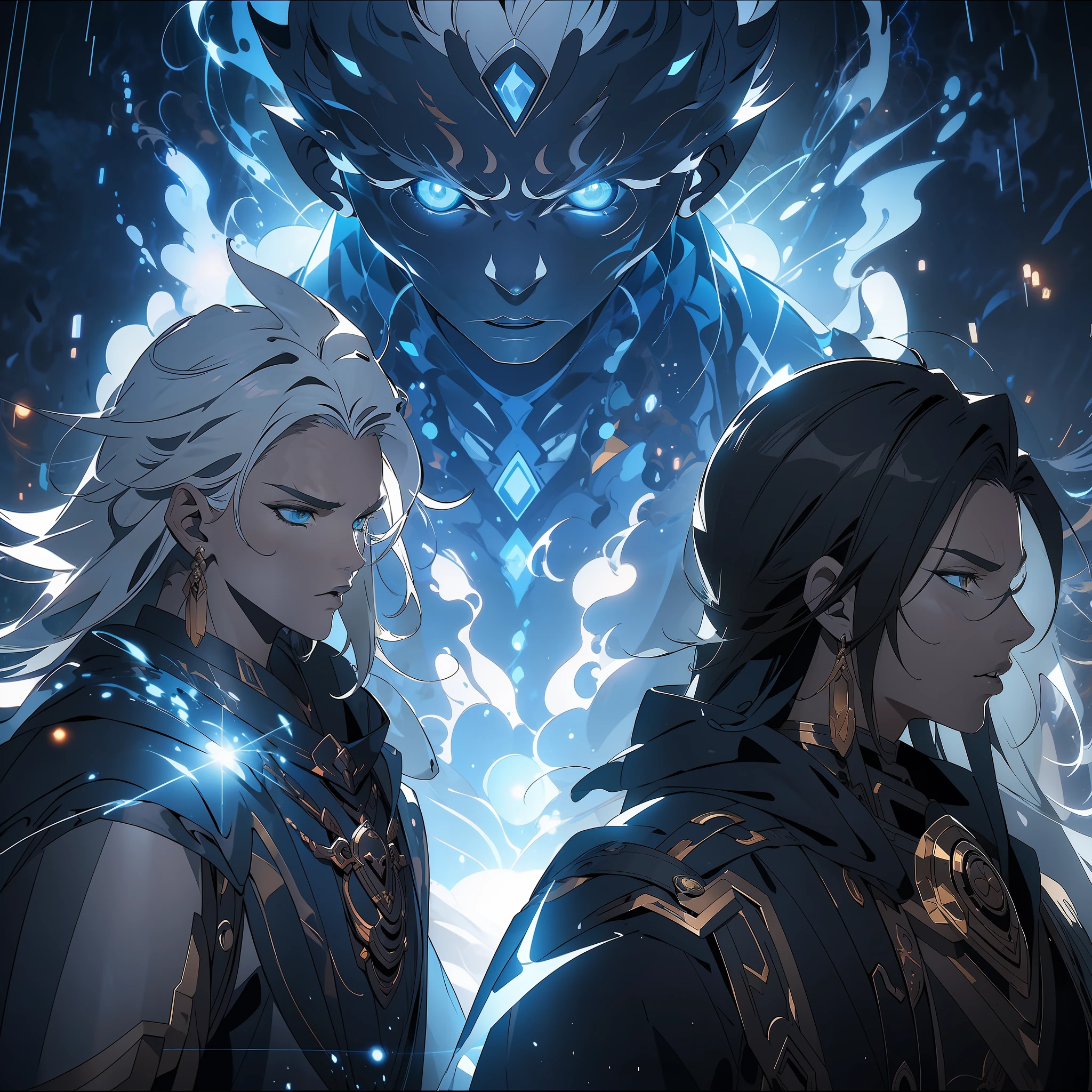 make:1.2),best qualtiy,terroral,The demons,Black mist,big dragon,It emits a cold light, Surrounded by flames and lightning particles. The woman wears black and blue intersecting armor,The majestic gesture and surroundings are butterflies. Lightning surged around them, creating an opulent atmosphere. The image is in high definition,Capture the highlights of this epic battle.