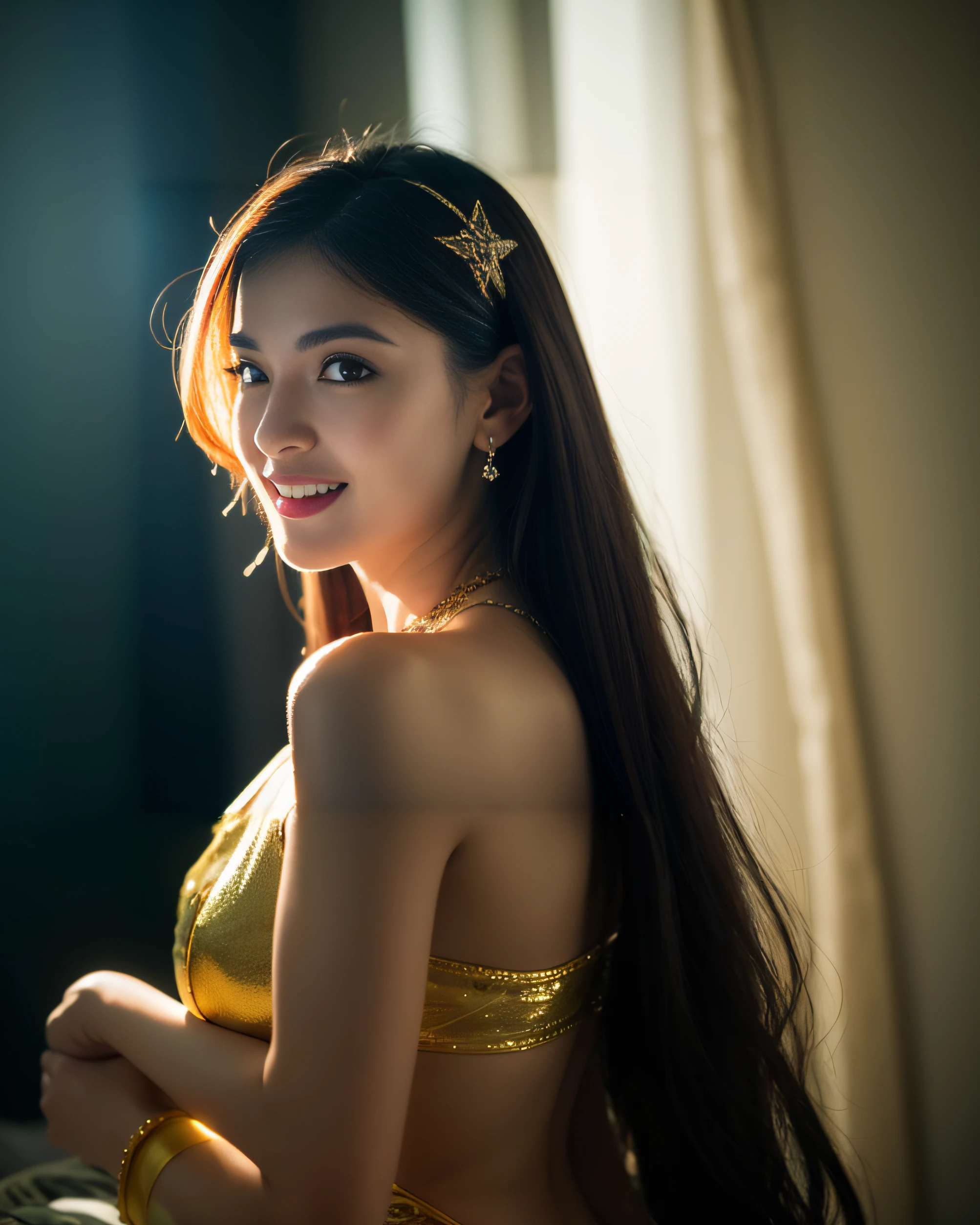 Long haired Alafed woman wearing gold headband, Beautiful young asian woman, Young beautiful woman, a photography of a beautiful woman, good lighted photo, Beautiful portrait lighting, Beautiful Asian Woman, a young asian woman, portrait of modern darna, beautiful young woman with, smiling fashion model face, beautiful and smiling, asian beautiful face, gemma chan girl portrait