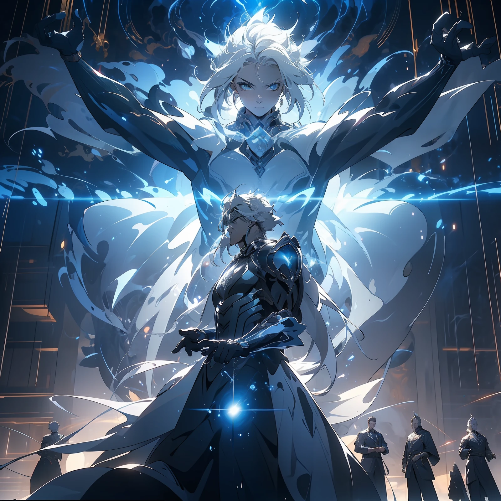 make:1.2),best qualtiy,terroral,The demons,Black mist,big dragon,It emits a cold light, Surrounded by flames and lightning particles. The woman wears black and blue intersecting armor,The majestic gesture and surroundings are butterflies. Lightning surged around them, creating an opulent atmosphere. The image is in high definition,Capture the highlights of this epic battle.